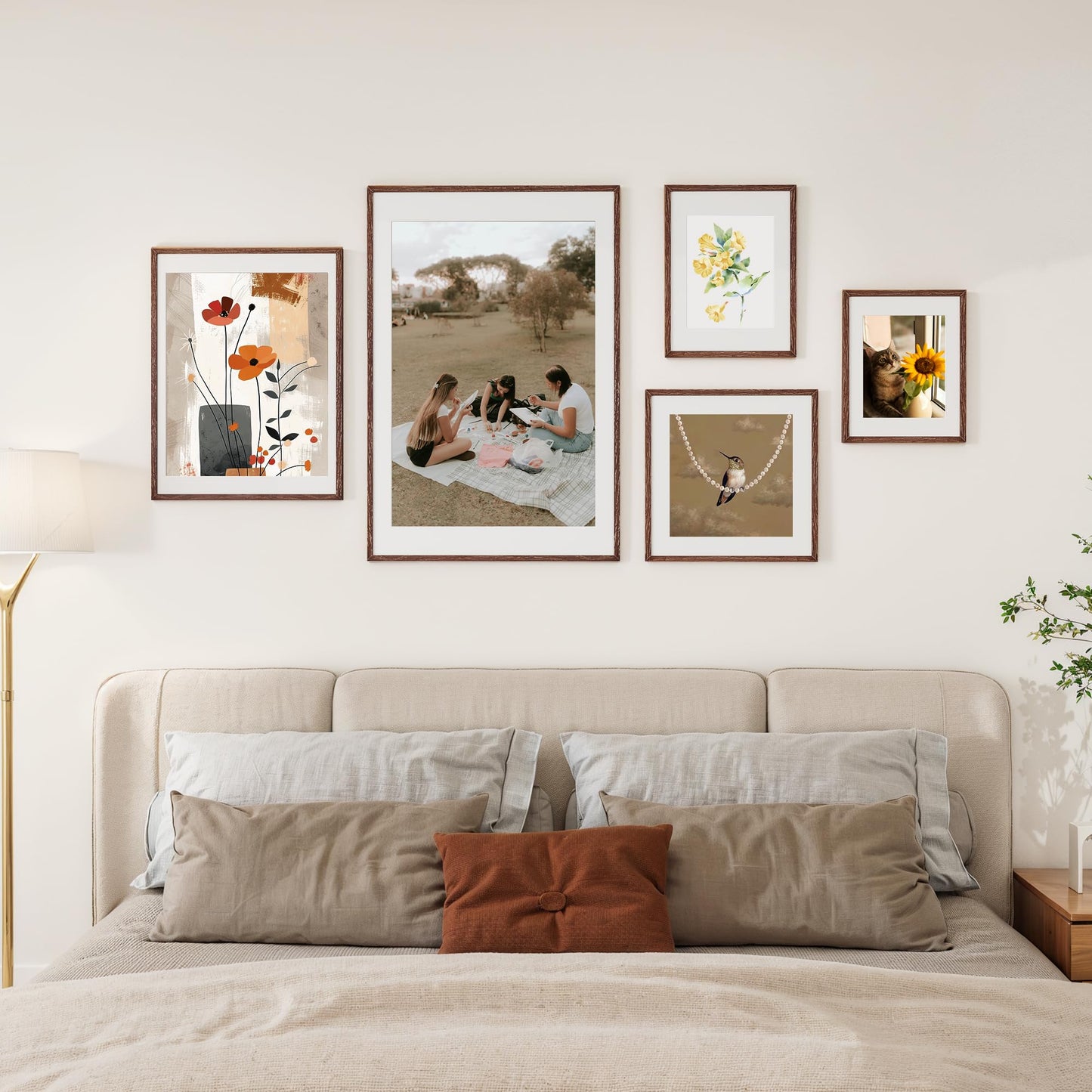 11x14 Picture Frame, Solid Oak Wood 11"x14" Photo Frame with Real Tempered Glass for Wall Home Office Poster Gallery Decor, 11 x 14 Picture Frame with Mat for 8x10, 11 by 14 Wood Frame- Walnut, 3 PCS