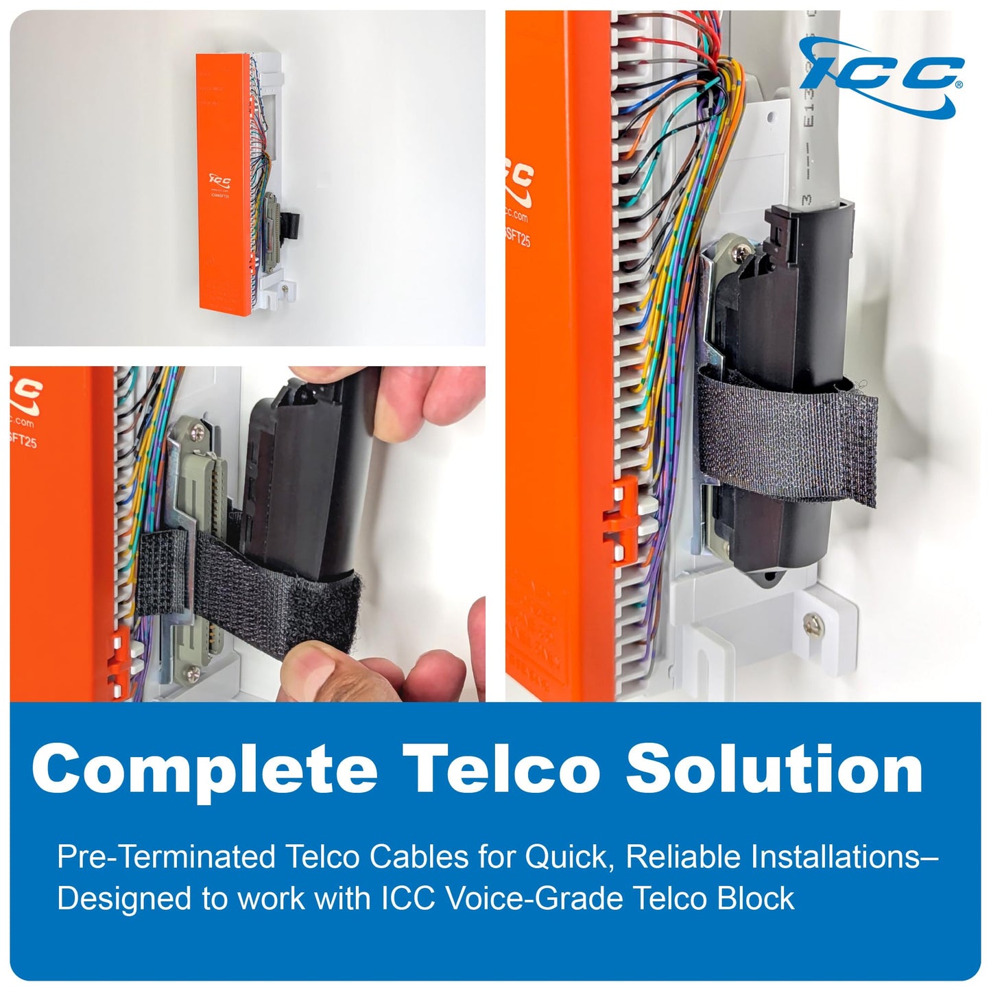 ICC Female to Male Telco Cable Assembly in 25 Pair, 25 FT