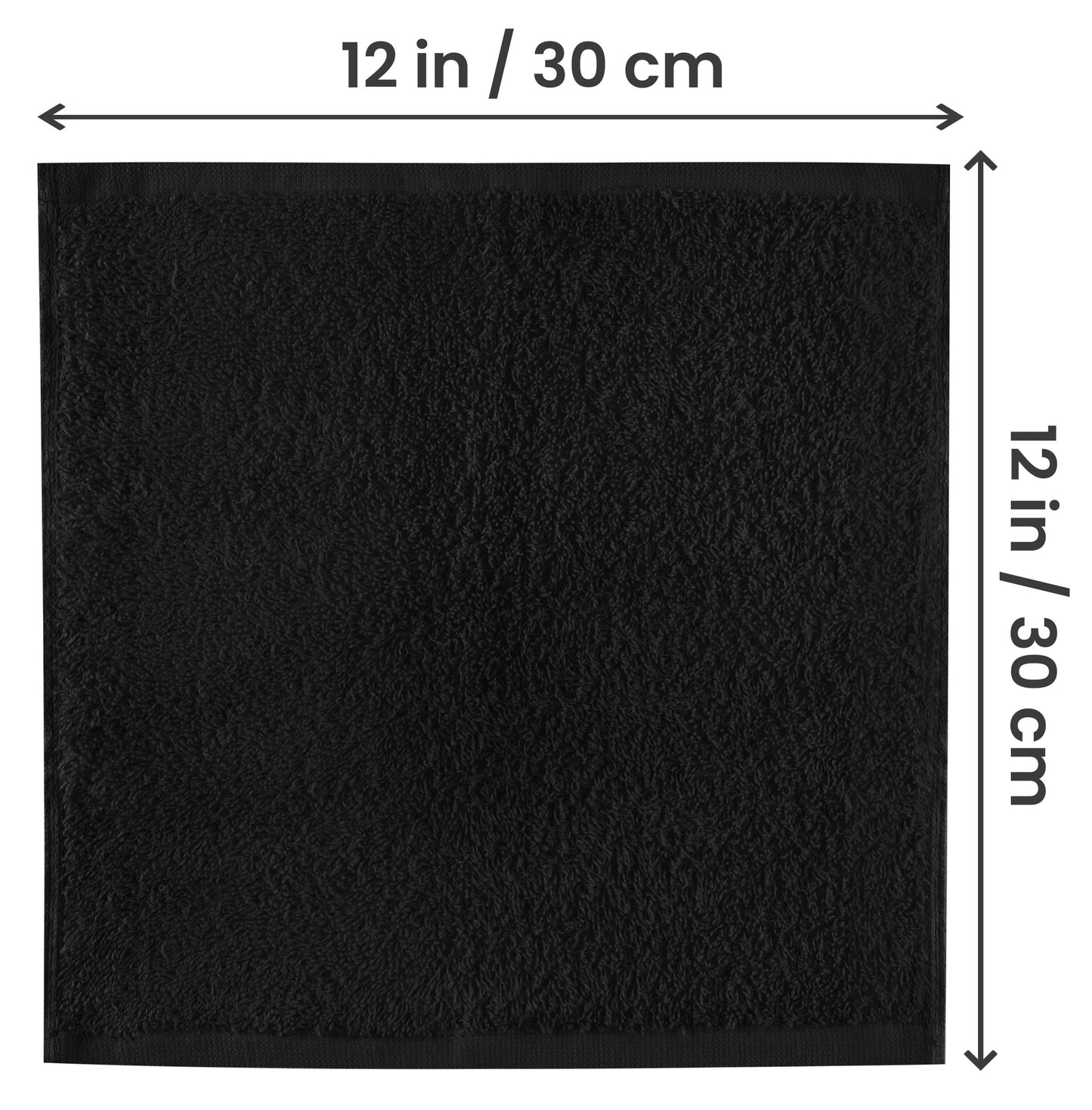Utopia Towels Cotton Washcloths Set, 100% Ring Spun Cotton, Premium Flannel Face Cloths, Highly Absorbent and Soft Feel Fingertip Towels, 24 Pack, Black
