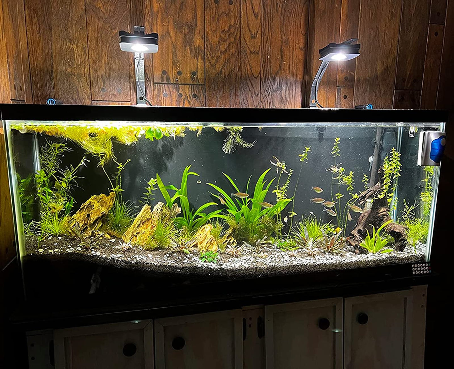 Lominie Aquarium Plant Light Full Spectrum Aquarium LED Light Remote Control 30W Nano Fish Tank LED Light with Bracket
