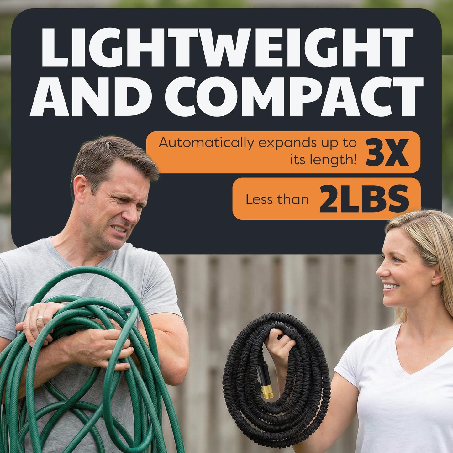 XHOSE PRO Expandable Garden Hose 50ft Water Hose with Brass Fittings, Flexible, Expanding and Retractable, Lightweight 50 Ft Hose, Tuyau Arrosage - 2026 Model
