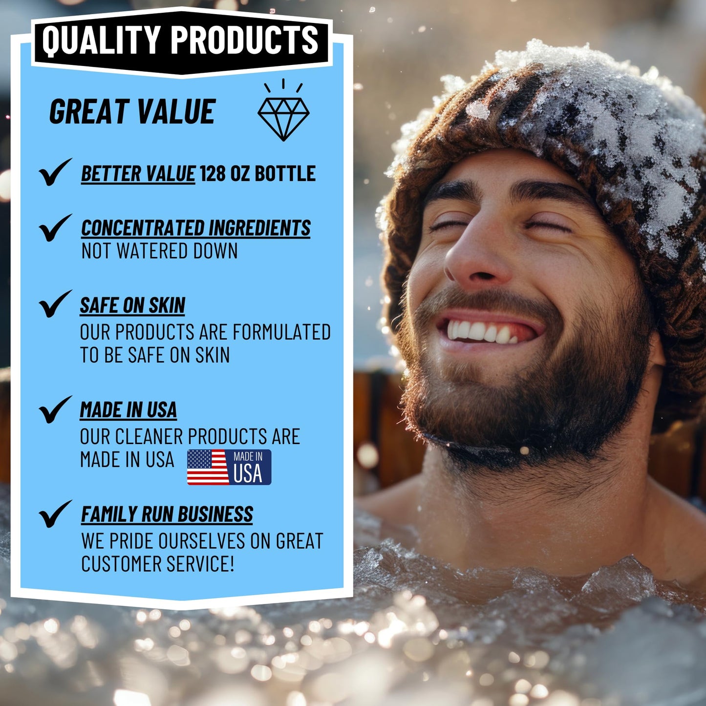 BubbyShine, 5in1 Weekly Cold Plunge Water Treatment - HOCl Cold Plunge Cleaner, Ice Bath Cleaner, Water Stabilizer For Cold Plunge Ice Pod, Clarifier Softener Chemicals, Ice Bath Accessories, 1 Gallon