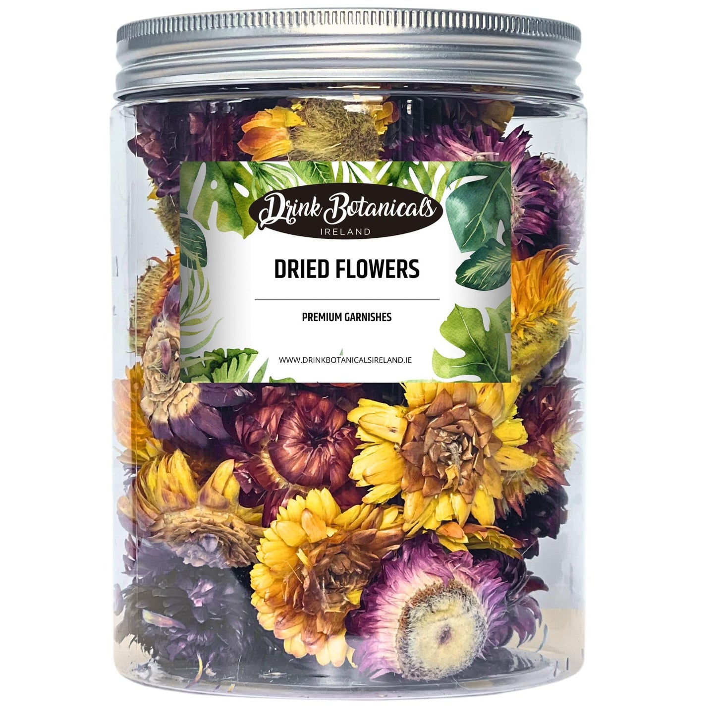 Edible Dried Mixed Flowers | 100% Natural & Edible | 50+ Flowers | Flowers for Garnishing Cocktails, Cake Decoration, Tea Infusions | 50G,1.76 Oz| Chrysanthemum Flowers | PETJar | Drink Botanicals