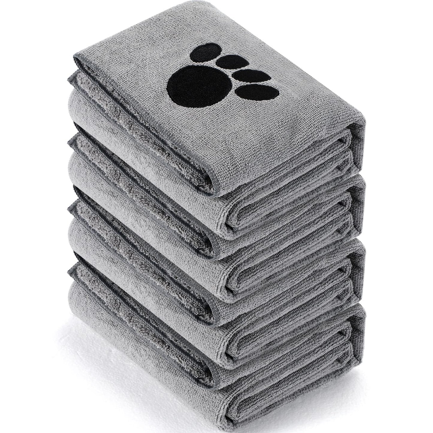 Chumia 4 Pack Dog Towels for Drying Pet Grooming Absorbent Dogs Soft Microfiber Quick Drying Winter Large Medium Small Puppy Bath Towels for Kitten Cats Pets(40 x 24 Inch,Gray)