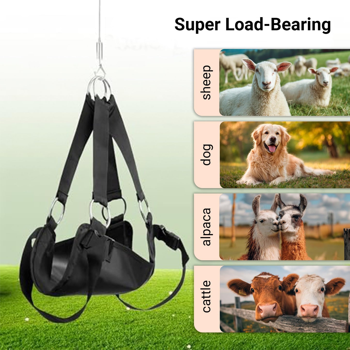 BRINGERPET Calf Sling for Weighing 30"*25" inch, Up to 400 LB Assist Weight Scale for Baby Calf, Lamb, Alpaca, Dog
