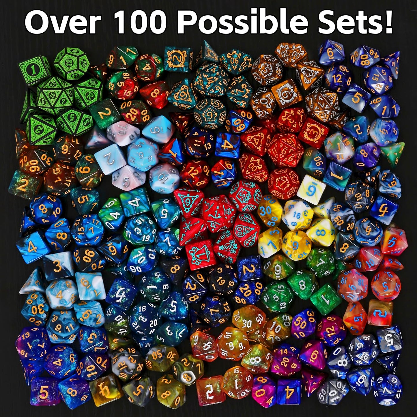 Coyeekn Mystery Dice Set, DND Dice Set of 7 Polyhedral Dice - 1 in 10 Chance to Get Legendary Dice, Dice Goblin, Suitable for Role Playing DND Gift (Mystery Pack of 6)