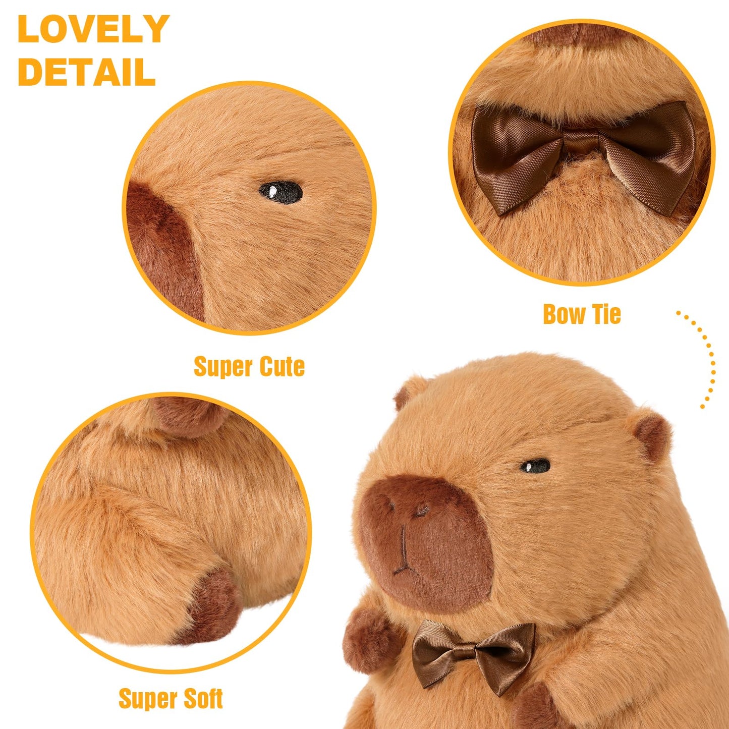 Ditucu Original Capybara Microwavable Weighted Stuffed Animal 2 lbs Heating Plush for Period Cramps Pain Plushies Toys Gifts for Kids Brown 9 inch