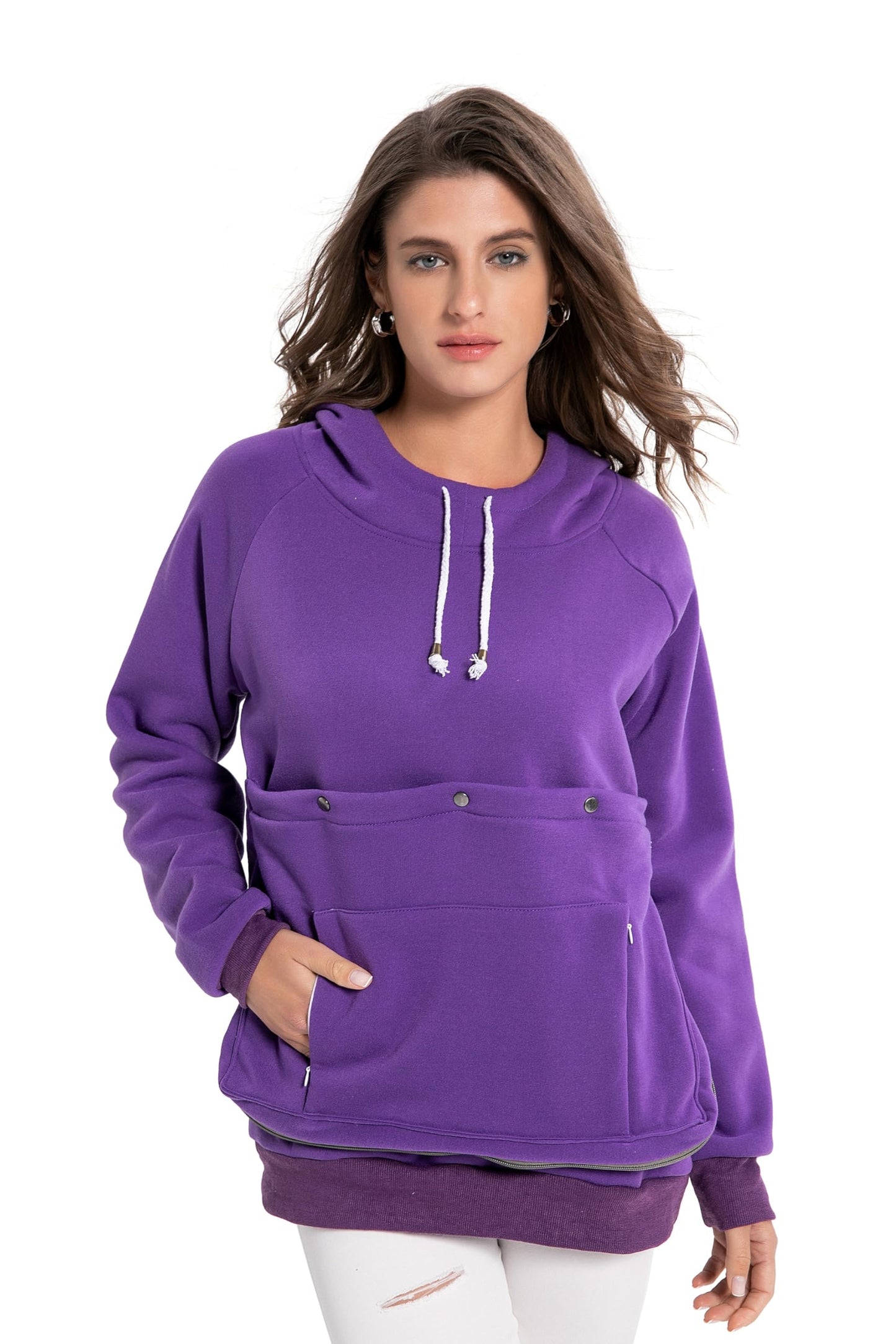 Kei Tomlison Pet Cat Dog Pouch Hoodie Small Animal Carrier – Kitten Puppy Pouch Sweatshirt Holder Fleece Unisex Hoodies Purple