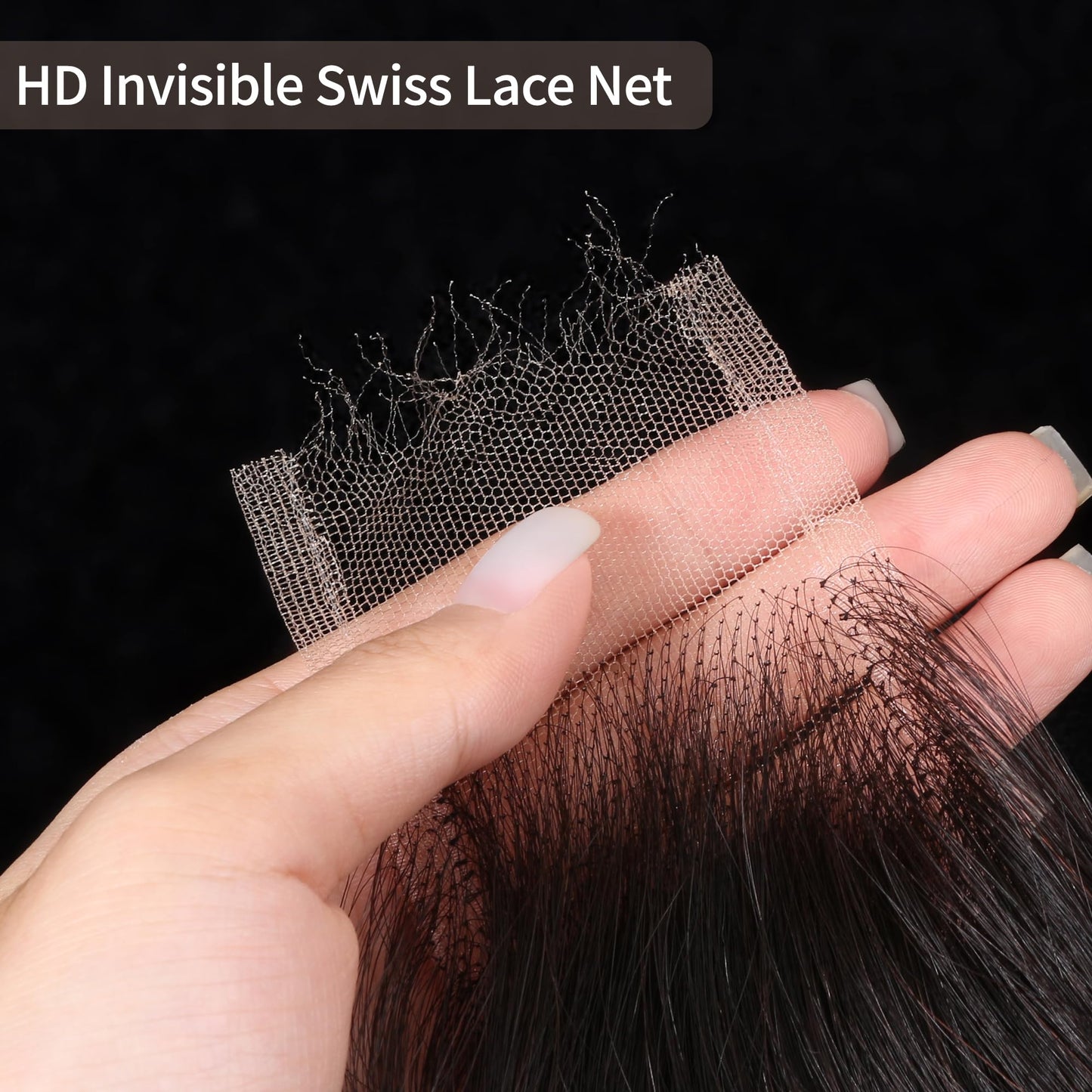 2X6 REAL HD Lace Closure Body Wave Human Hair 0.095mm Ultra-thin Invisible SKINLIKE HD Front Lace Closure Human Hair Pre Plucked Hairline Closure 18inch (Natural Black)