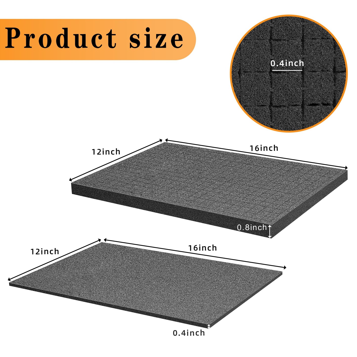 Sfcddtlg 8 Pieces Pick Apart Foam Insert- 2 Sizes Pick and Pluck Foam- Pluck Pre Cube Sheet Foams with Bottom Use for Board Game Box Cases Storage Drawer (16 Inch Long)