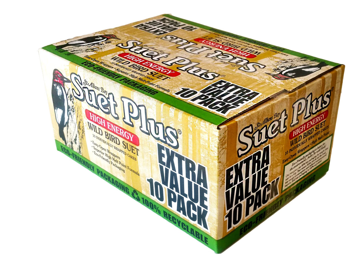 Wildlife Sciences 240 Wild Bird Suet Plus Cakes, Pack of 10