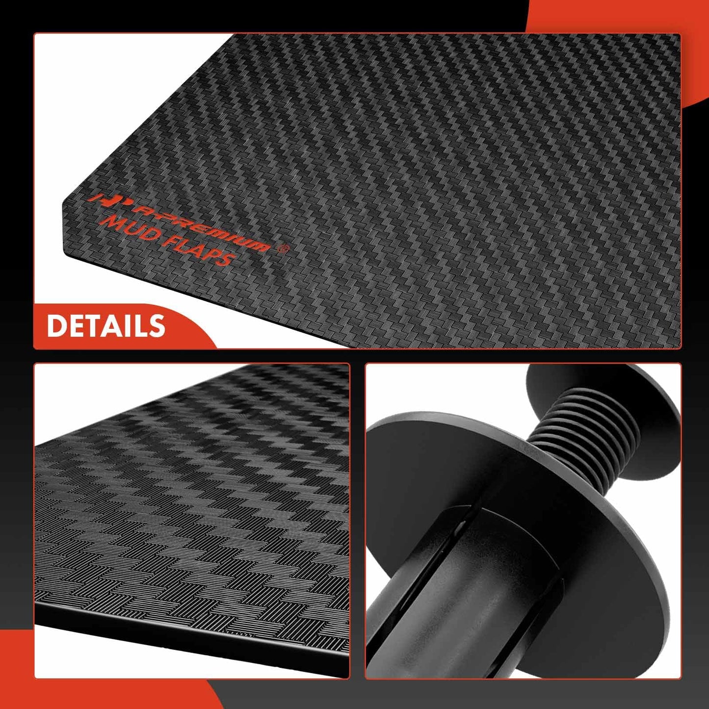 A-premium 4 Pcs Black Universal Splash Guards Mud Flaps Mudflaps Mudguard Fender Flares for Car Pickup Truck SUV with Hardware Front and Rear