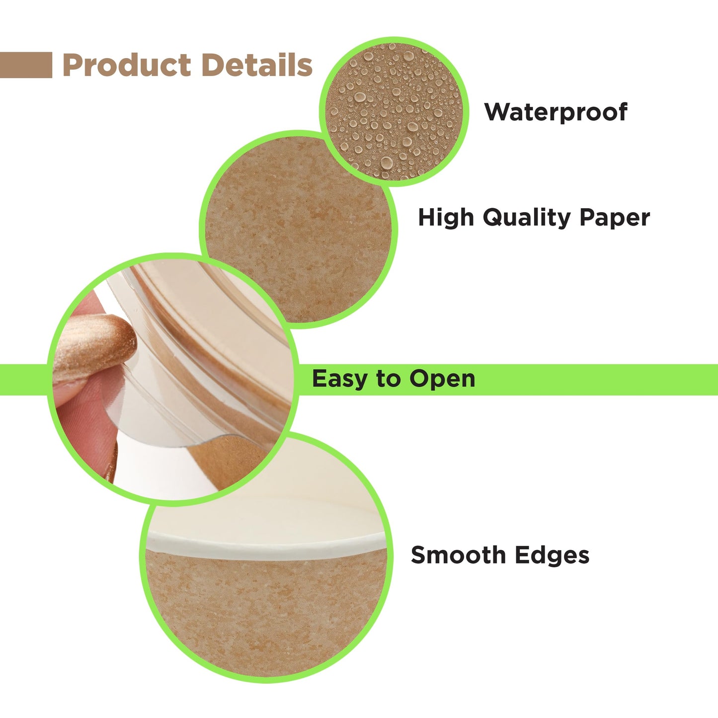 Disposable Paper Meal Prep Containers with Lids & Utensils – Brown Cardboard Food Bowls, Recyclable to-Go Food Containers for Hot & Cold Meals, 50-Pack (20 OZ)