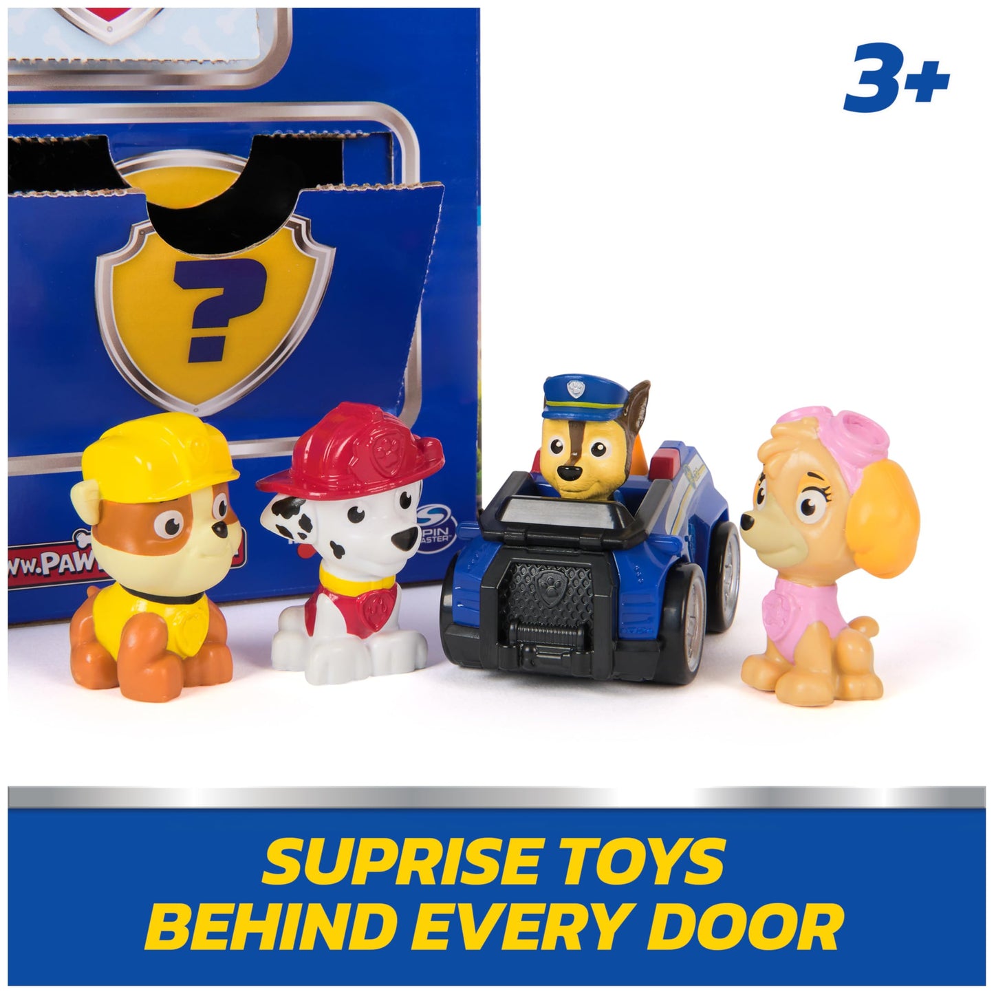PAW Patrol Rewards Box Gift Pack, 8 Mini PAW Patrol Figures, 2 Animal Figures, 4 Sticker Sheets & 1 Pup Squad Racer, Kids Toys for Boys & Girls Ages 3 and Up