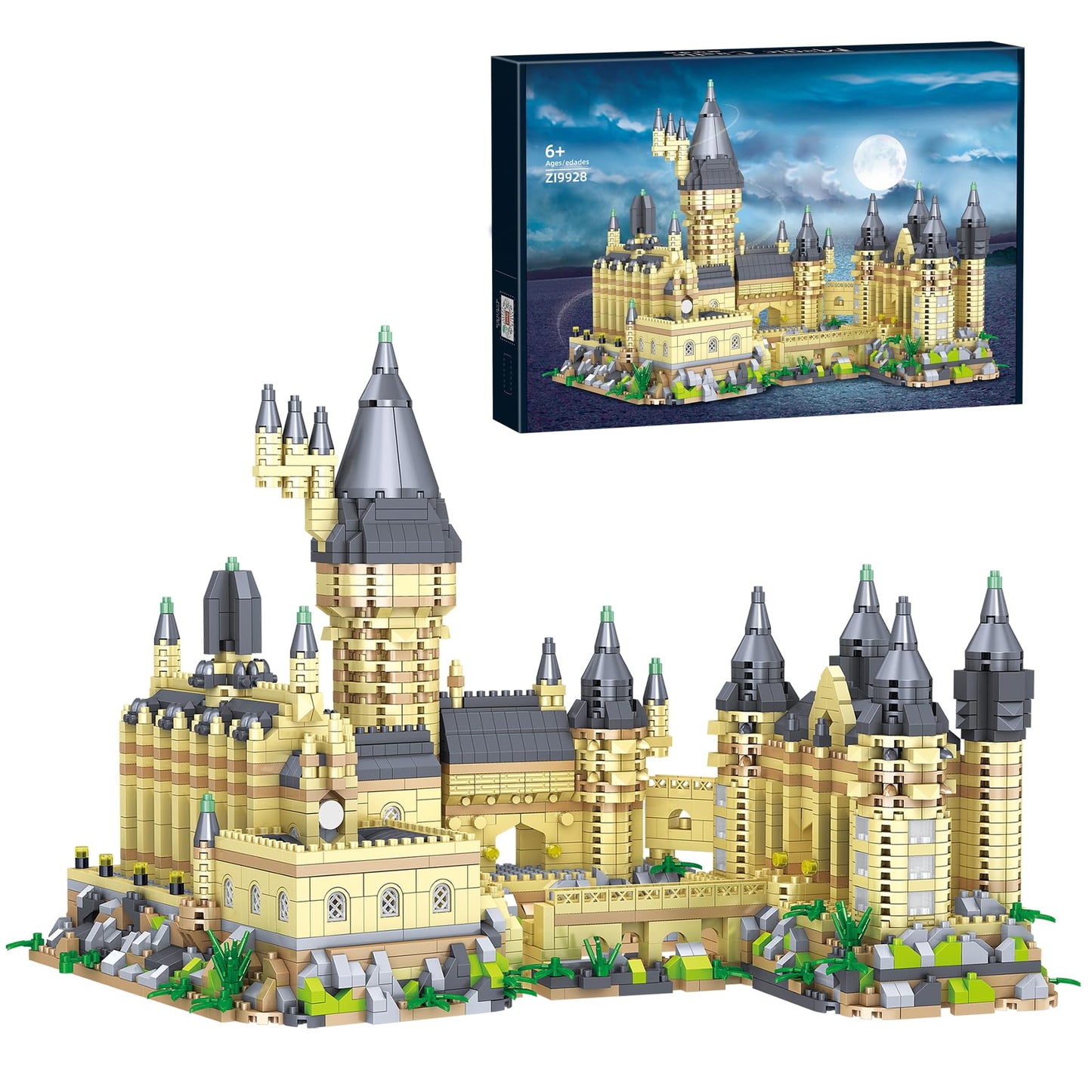 3000+PCS Micro Mini Blocks Magic Castle Building Blocks Toys,Creative Ideals Hog Tower Building Sets, Best Choice for 14+ Boys, Girls or Adults