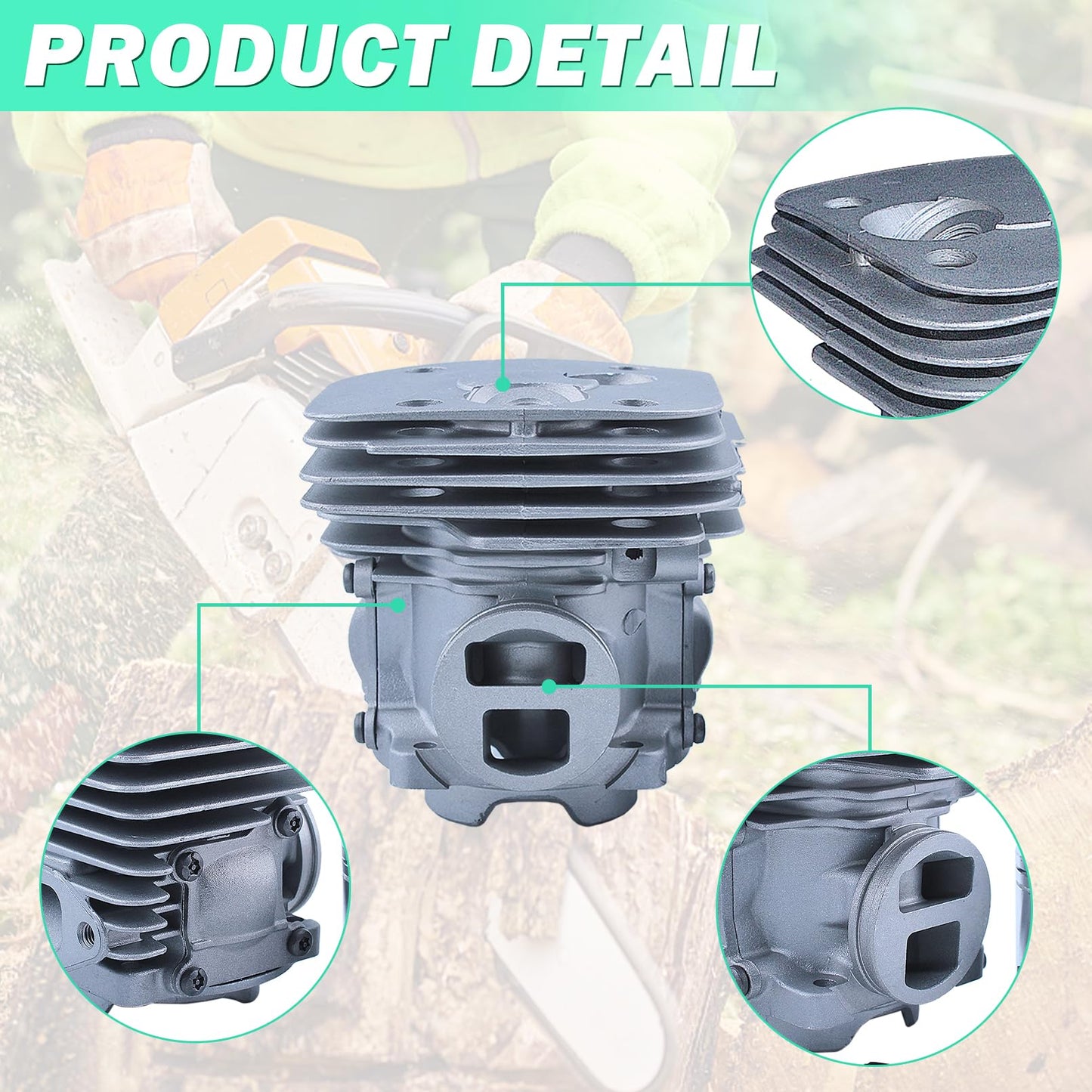 Adefol 50mm Cylinder Piston Gasket Kit for 365 372XP X-Torq Husqvarna Chainsaw Replacement 575 25 57-02