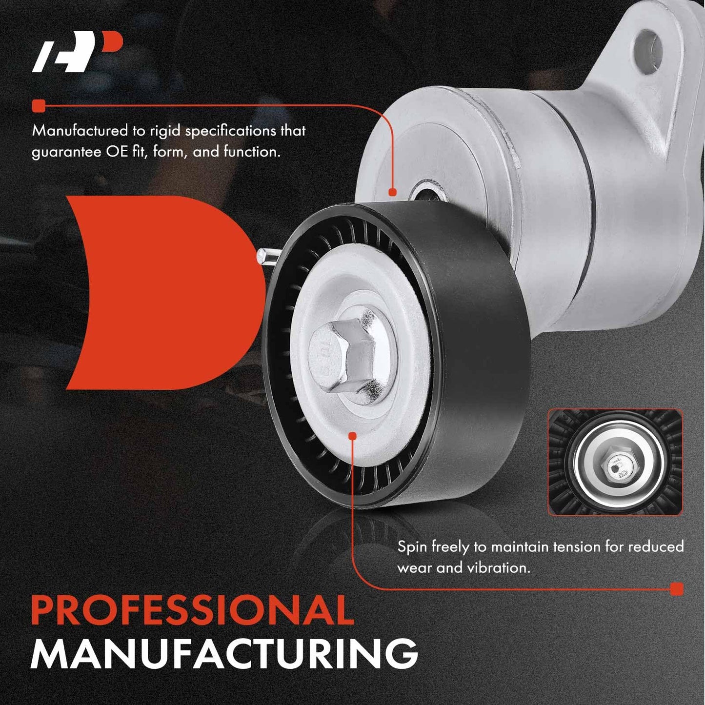 A-Premium Belt Tensioner Assembly with Pulley Compatible with Jeep Compass/Patriot 2007-2017 & Dodge Journey 2009-2019, Avenger, Caliber & Chrysler 200, Sebring & Mitsubishi Outlander Sport, Lancer