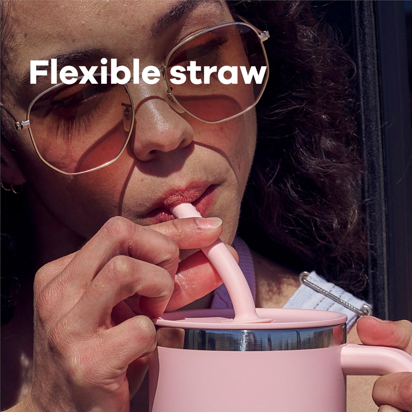 Hydro Flask 40 Oz All Around Stainless Steel Travel Tumbler with Leak Resistant Flexible Straw Press-in Lid, Ivory Rose Gold