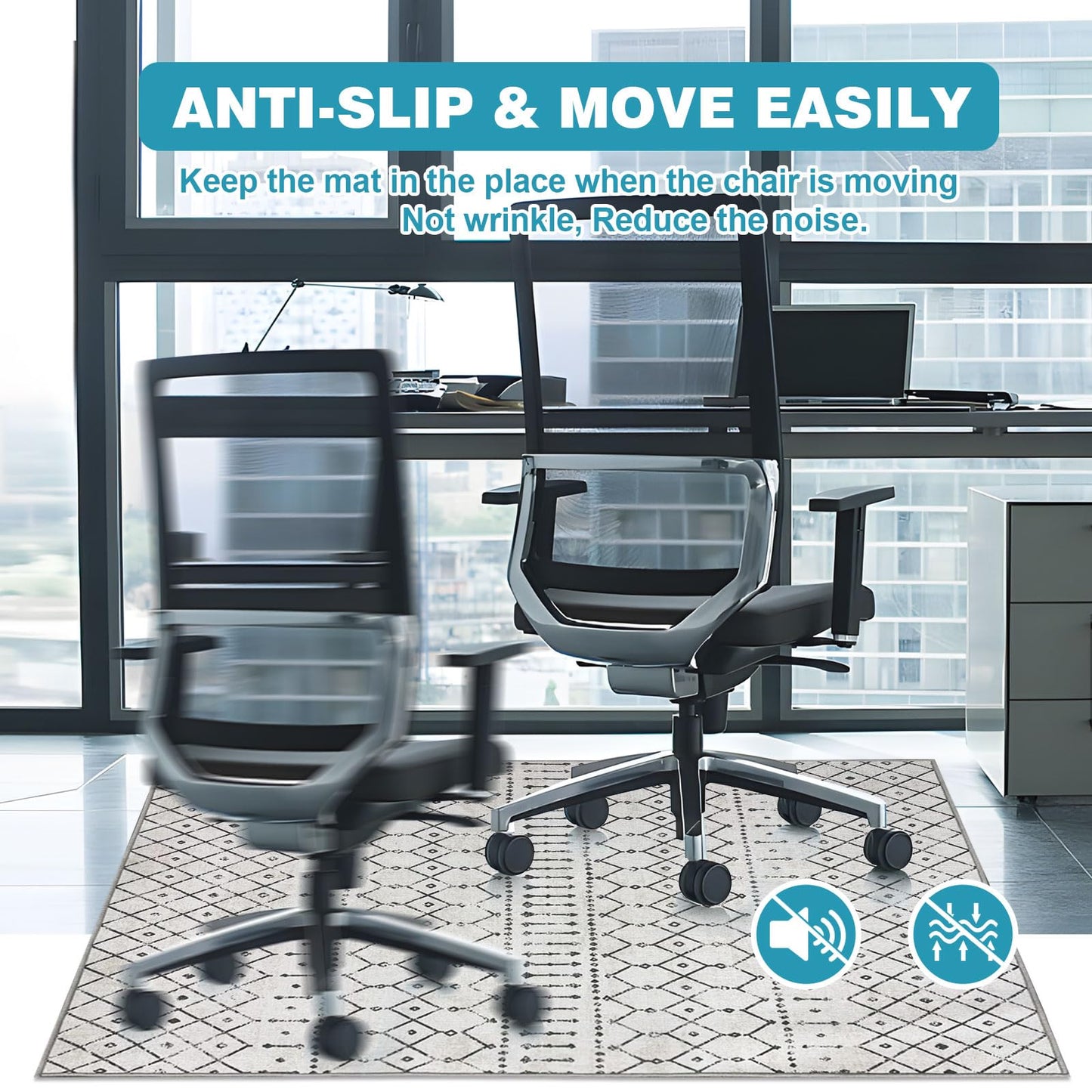 Office Chair Mat for Hardwood Floor, 35x47in Floor Mat for Offices Chair, Computer Chairs Mat for Floor Protection, Non-Slip Desk Chair Mats for Home Office, Mats for Under Desk Chairs, Easy to Clean