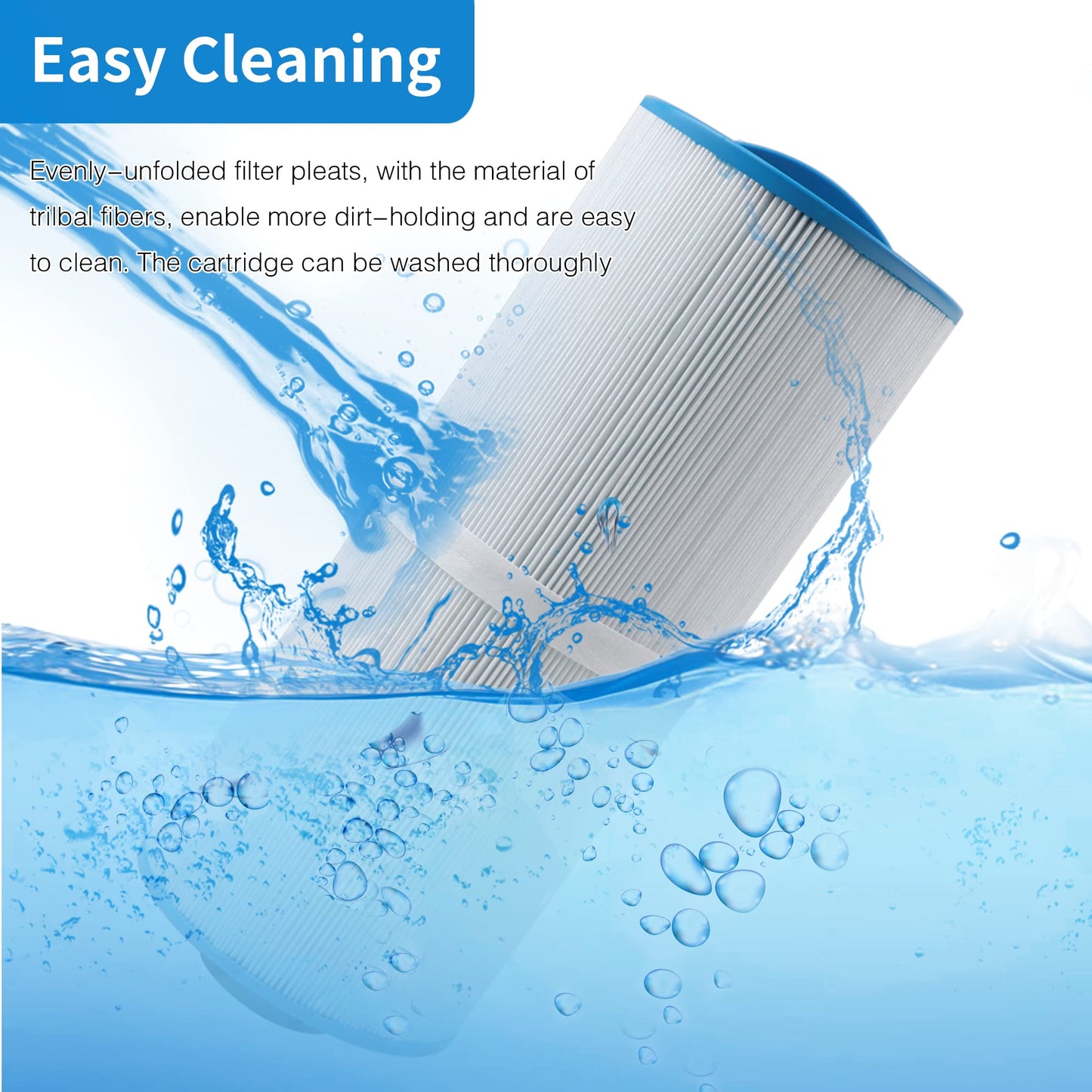 AmiBron 5CH-502 Replaces Marquis Spa Filter, Compatible with PPM50SC-F2M, FC-0195, Marqui spa 20041, 20091, 370-0237 2" Male Fine Thread 50 sq.ft. C-5303 Model Hot Tub Filter 2 Pack