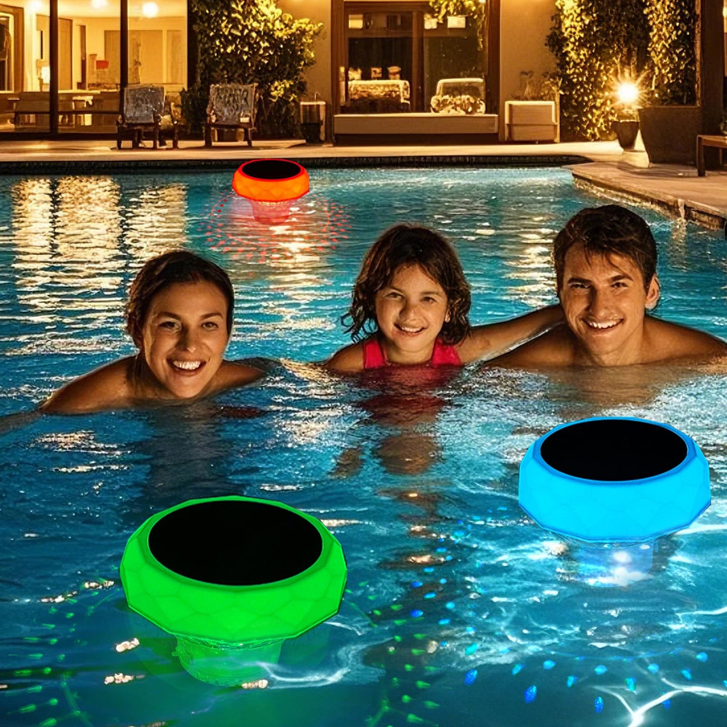 2 in 1 Floating Pool Lights, Solar Pool Lights with Remote Control, 7 Color Changing Pool Lamp Pool Accessories, Solar Powered Floating Hot Tub Lights for Night