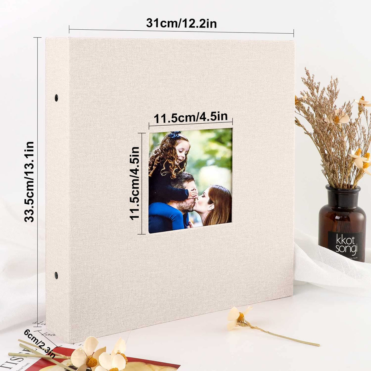 Ywlake Photo Album 4x6 1000 Pockets, Extra Large Capacity Linen Cover Picture Albums Holds 1000 Horizontal and Vertical Photos Beige