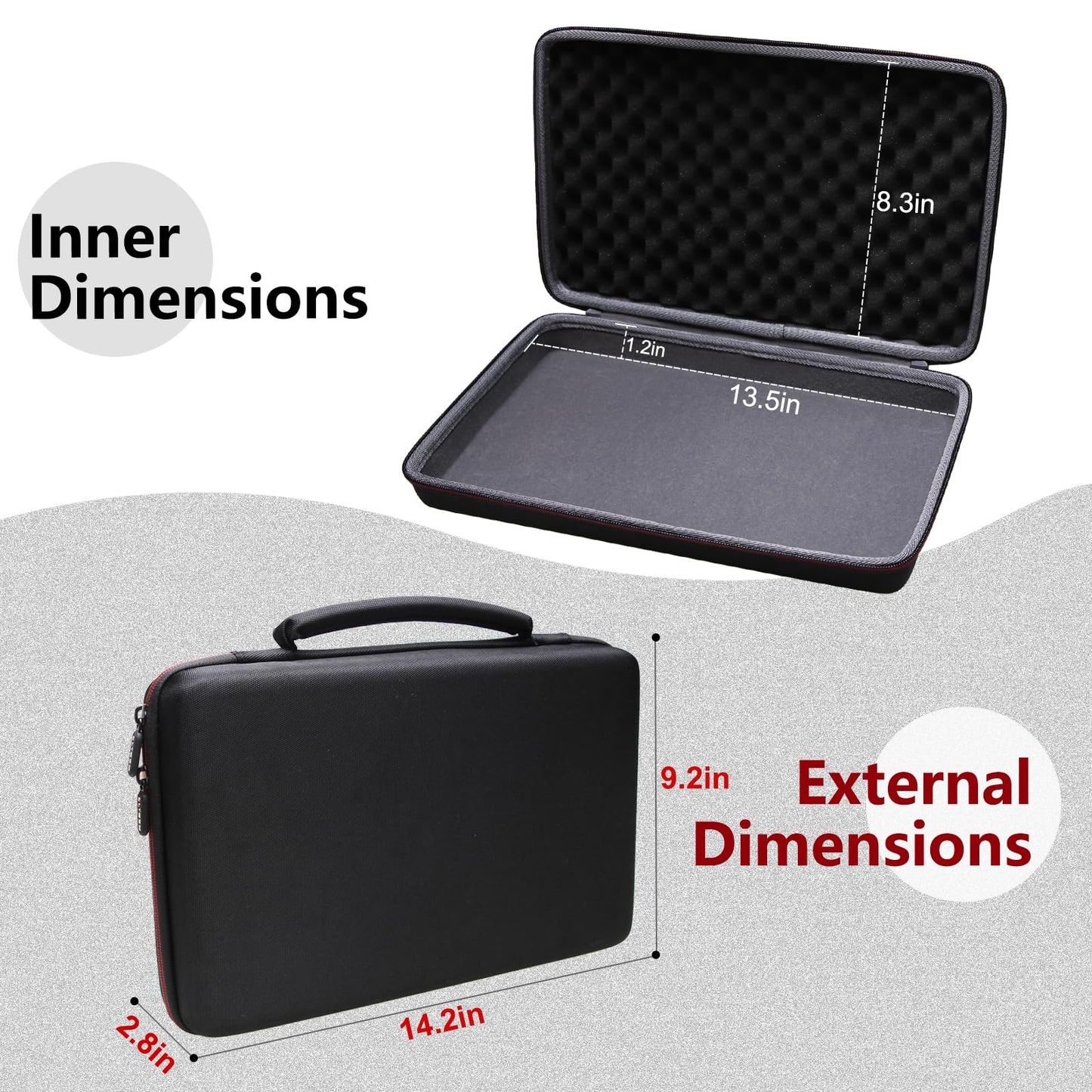 LTGEM DJ Mixer Case for Numark Party Mix II or Hercules DJControl Mix Ultra DJ Controller,Black(Case only)