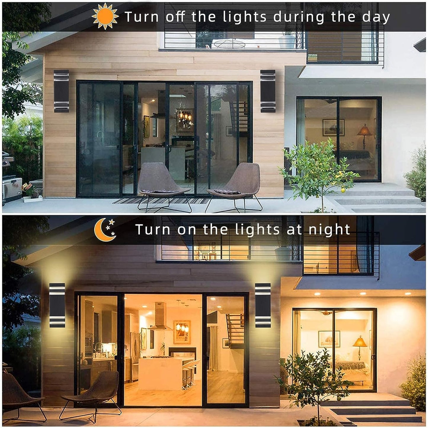 RETRELMP Outdoor Wall Lights, LED Square Modern Porch Lighting Fixtures, Black Exterior Up and Down Wall Mount Lights Front Porch Wall Sconce for Garage Garden Balcony 3 Pack…