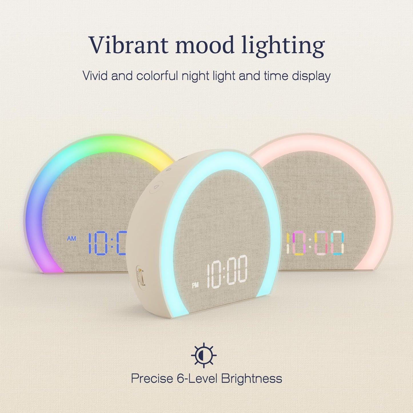 ANJANK Loud Alarm Clock with Wireless Bed Shaker, Vibrating Dual Alarm with Light Wake Up for Heavy Sleepers & Hearing Impaired, 9-Color Night Light, 8 Sounds, 0-100% Dimmer, USB Charger, Bedroom