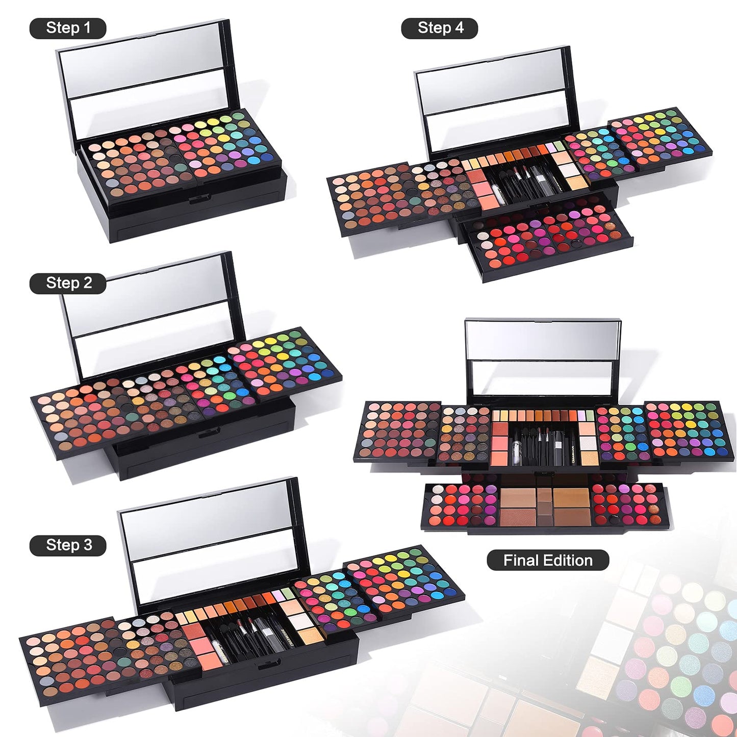 CHARMCODE Professional All in One Makeup Kit Full - 186 Colors Make Up Palette Gift Set Including Eyeshadow, Lip Gloss, Concealer, Highlighter, Contour, Brow Powder, Mascara, Blush & Brush,Multicolor