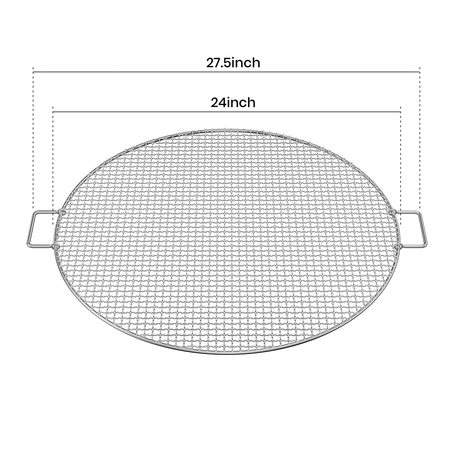 Stanbroil Fire Pit Cooking Grill Grate - Outdoor Round BBQ Campfire Grill Grid - Camping Cookware - Stainless Steel, 24 Inch