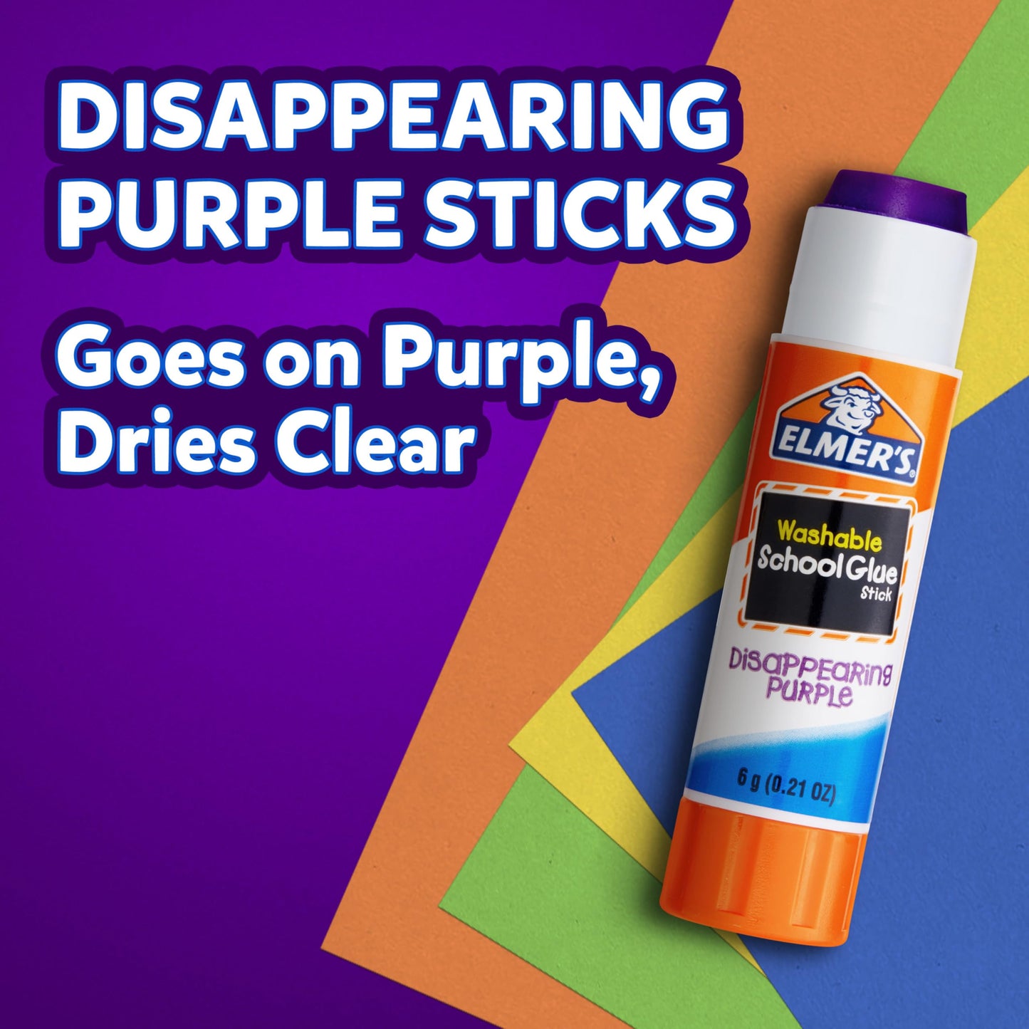 Elmer's Disappearing Purple School Glue Sticks, 0.24 Ounce Each, 60-Pack (E503)