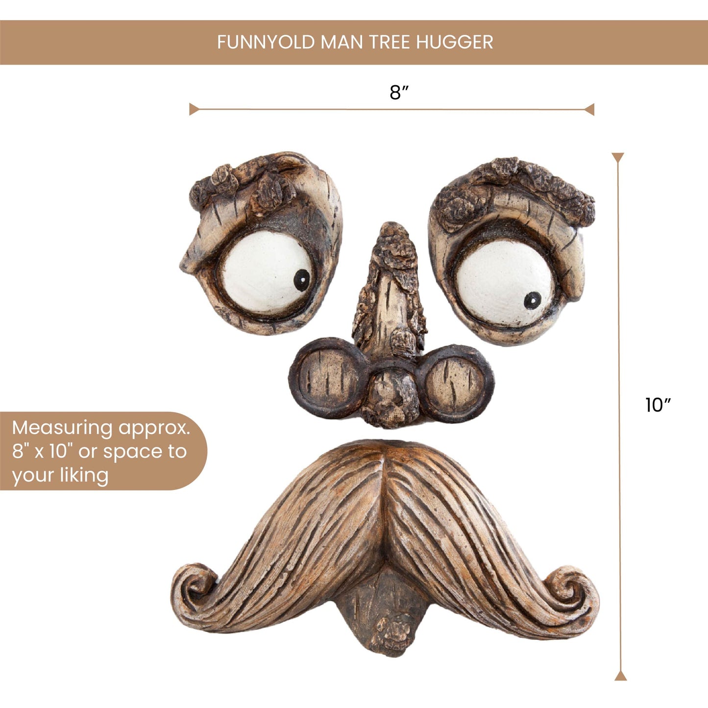 Bits and Pieces - Old Man Tree Hugger - Garden Peeker Yard Art - Outdoor Tree Hugger Sculpture - Whimsical Tree Face Garden Decoration