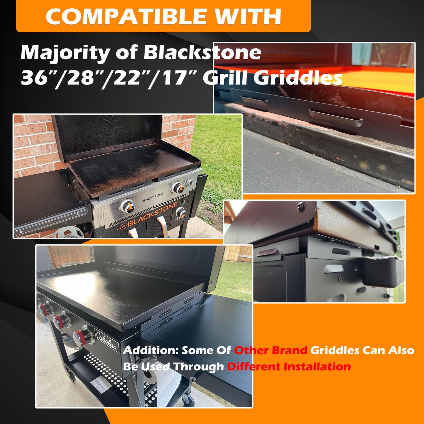 Wind Guards for Blackstone 22 inch Griddle, Magnetic Wind Screens, Blackstone Griddle Accessories, Fit with Hood, Rear Grease Cup and Side Shelf, Heat Shield for Side Table, Grilling Gifts, Black