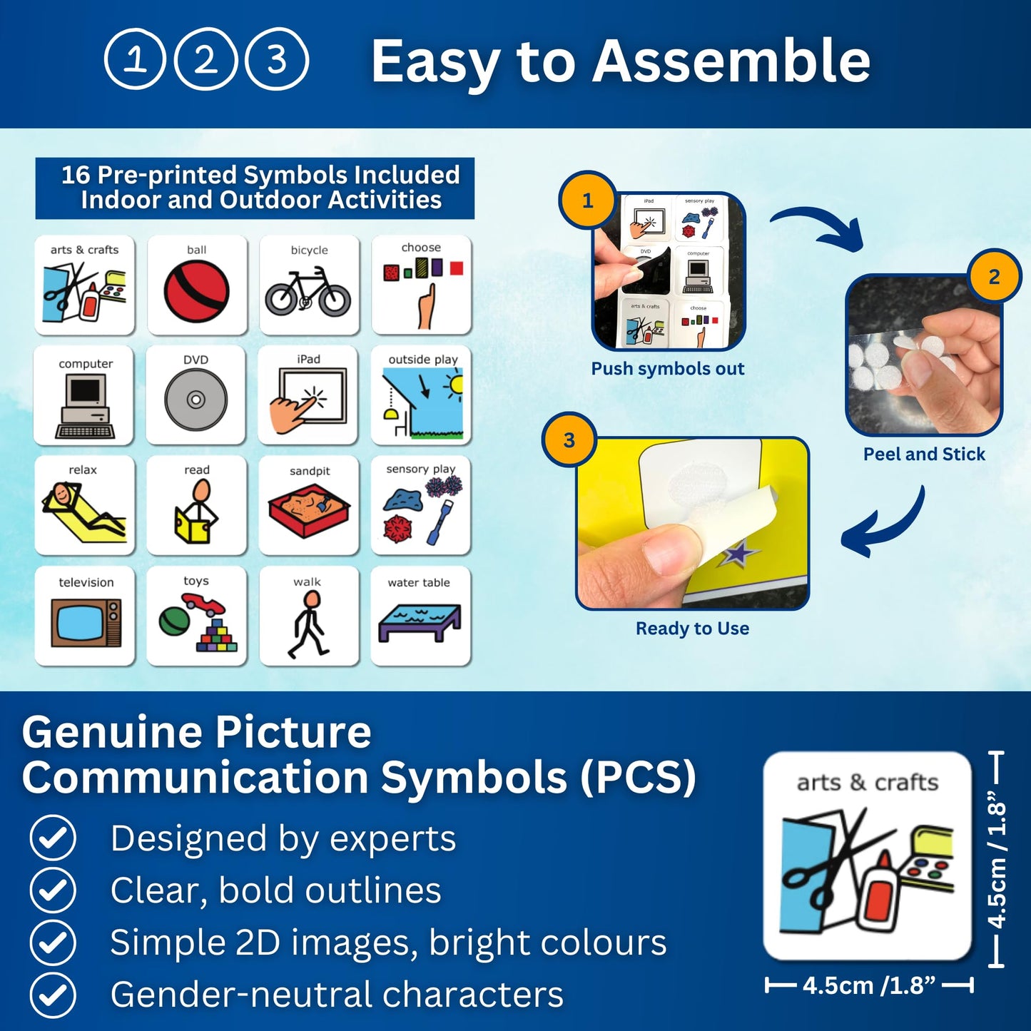 Activity Choice Board Nonverbal Communication – Visual Schedule for Kids -16 x Autism Communication Cards – Special Education Classroom Must Haves
