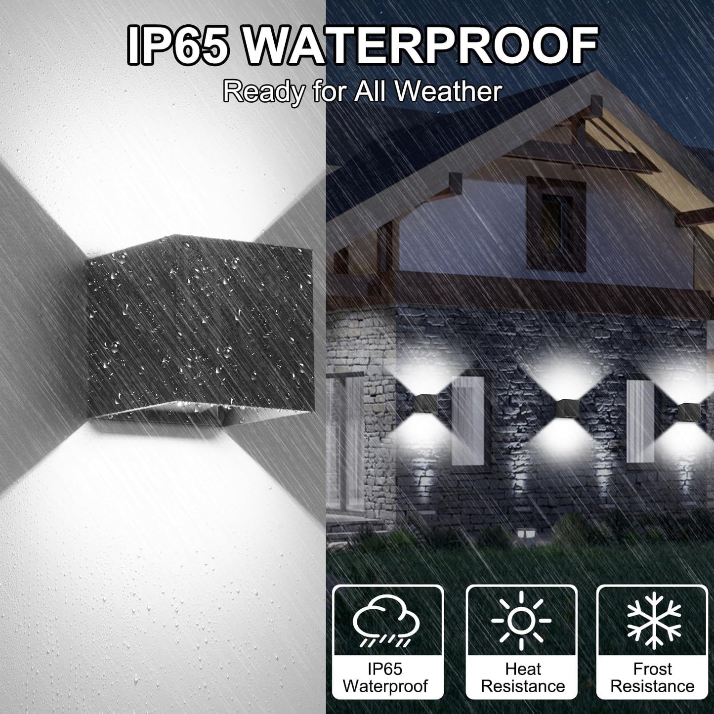 LEDMO 20W Outdoor Wall Lights, Modern LED Up Down Wall Lighting with Adjustable Beam, 6000K Waterproof LED Patio Fixture for Yard Garage (2 Pack)