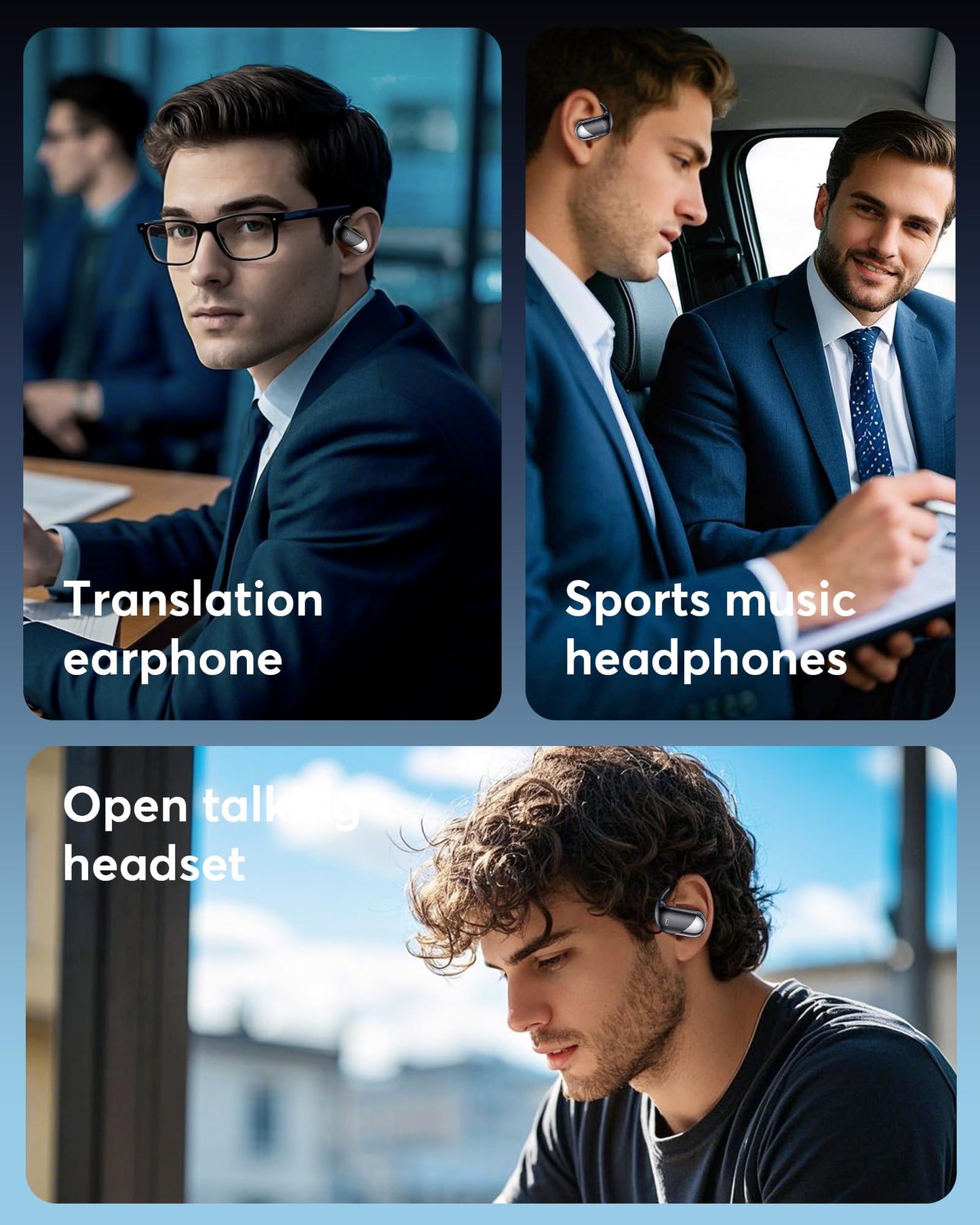 Real-Time AI Translation Earbuds - 198 Languages 3-in-1 Translating Device, Écouteurs traducteurs Anglais-français, Clear Voice Translation Headphones with Charging Case for Travel & Learning