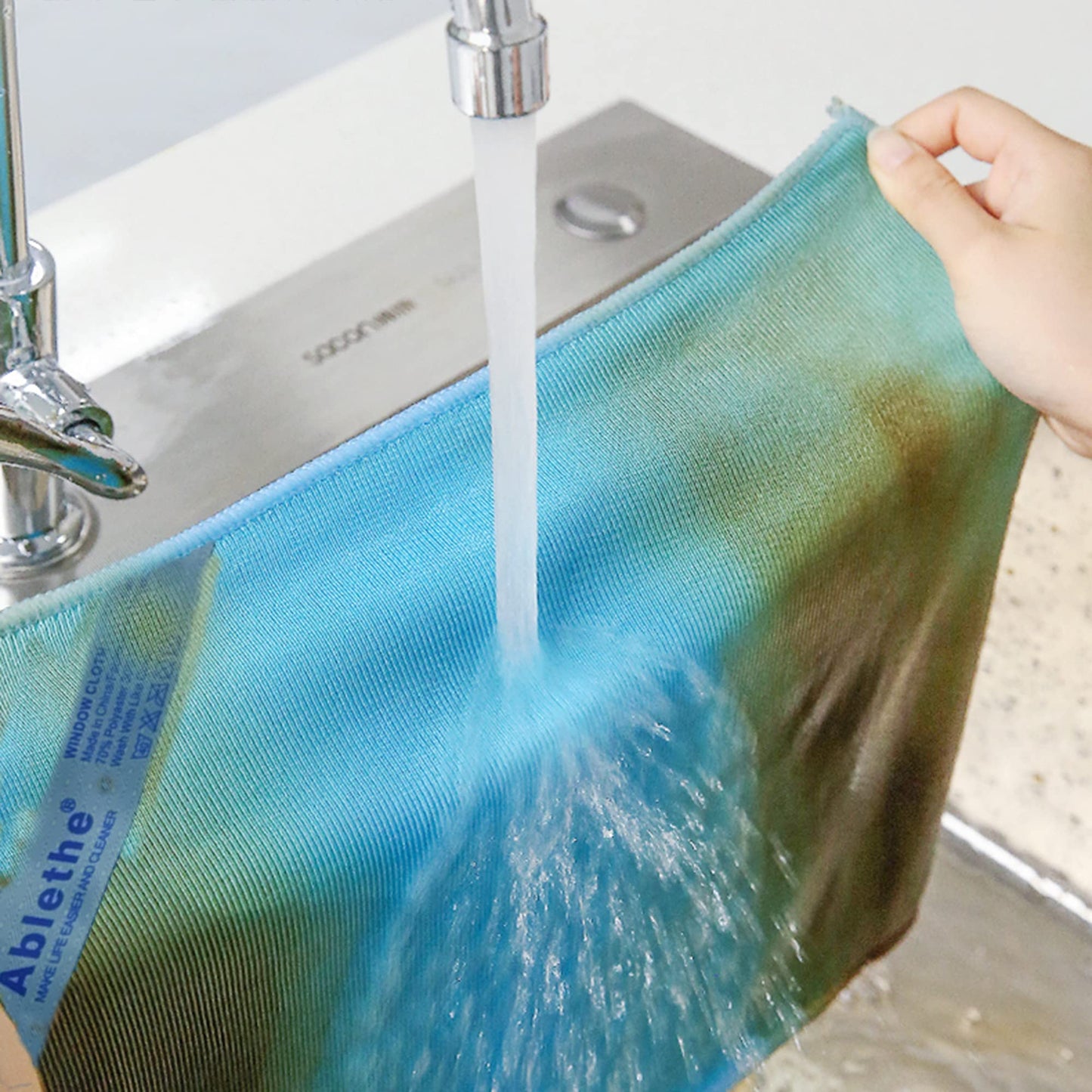 Window Cleaning Cloth - Microfiber Cleaning Cloth, Premium Polishing Rags, Lint Free, Streak Free (Grey, Purple and Blue)