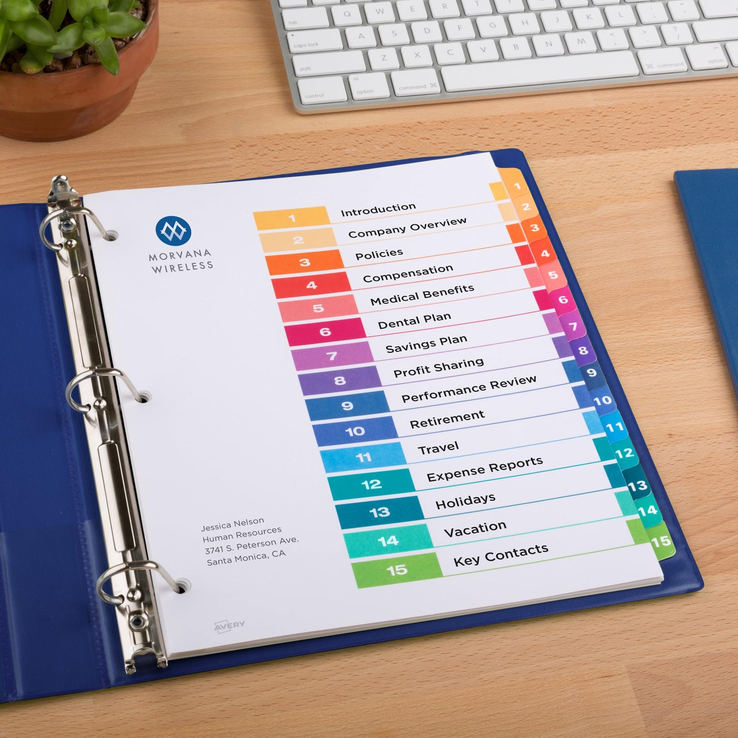 Avery Ready Index Table of Contents Dividers, 15-Tab, Multi-Color, 6 Sets (11197)