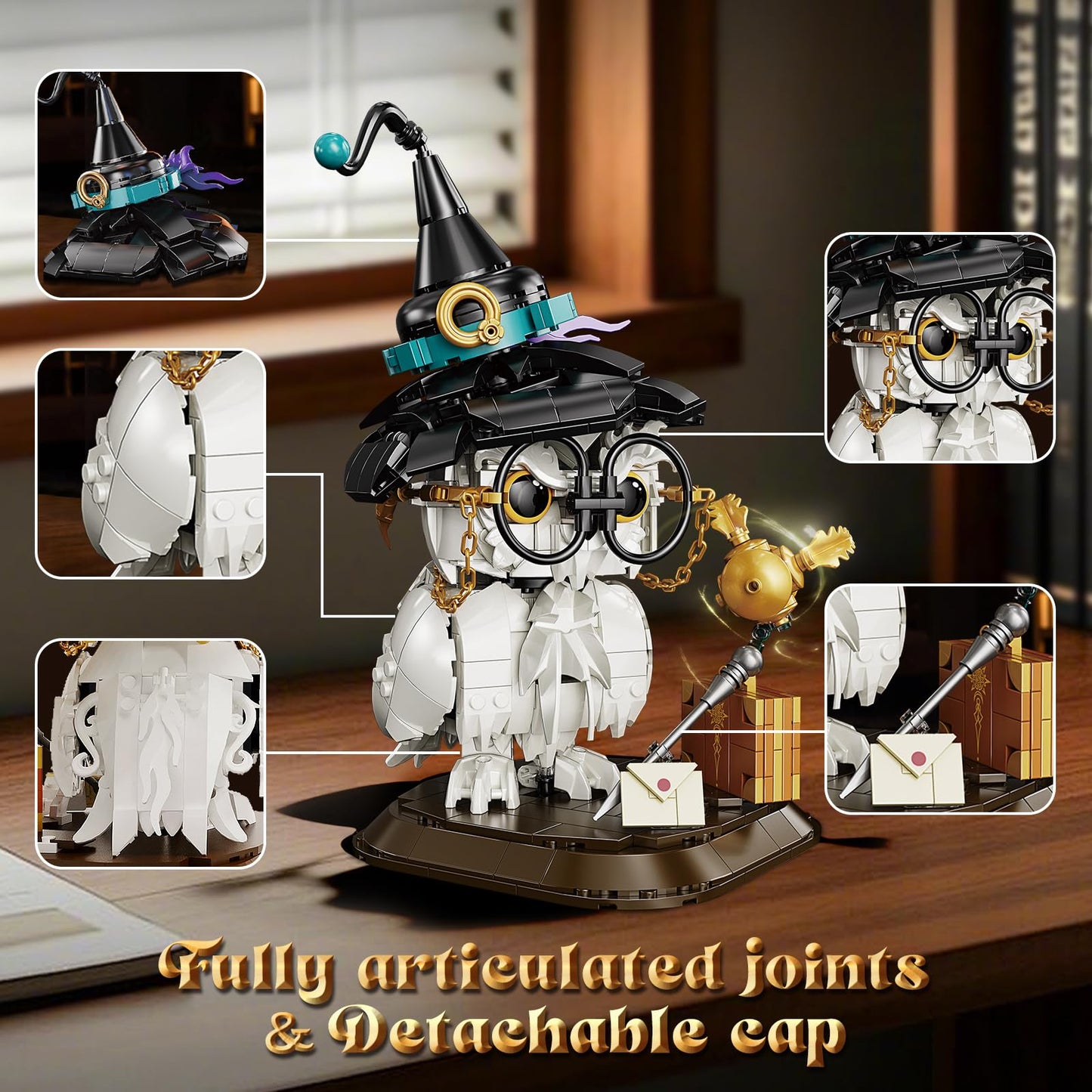 Owl Animal Building Set for Kids Potter Collectible Magic Bird Model Toys Compatible with Lego Animal for Adults Creative Home Decor and Office Art Gifts Toys for Boys and Girls Aged 8+