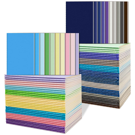 100 Pack Colorful Small Notebooks, Mini Pocket Size Journal Memo Notepad Lined Notebooks Bulk Set for Travel School Office Writing, 48 Lined Pages/24 Sheets (20 Colors, 3.5x5.5 Inch)