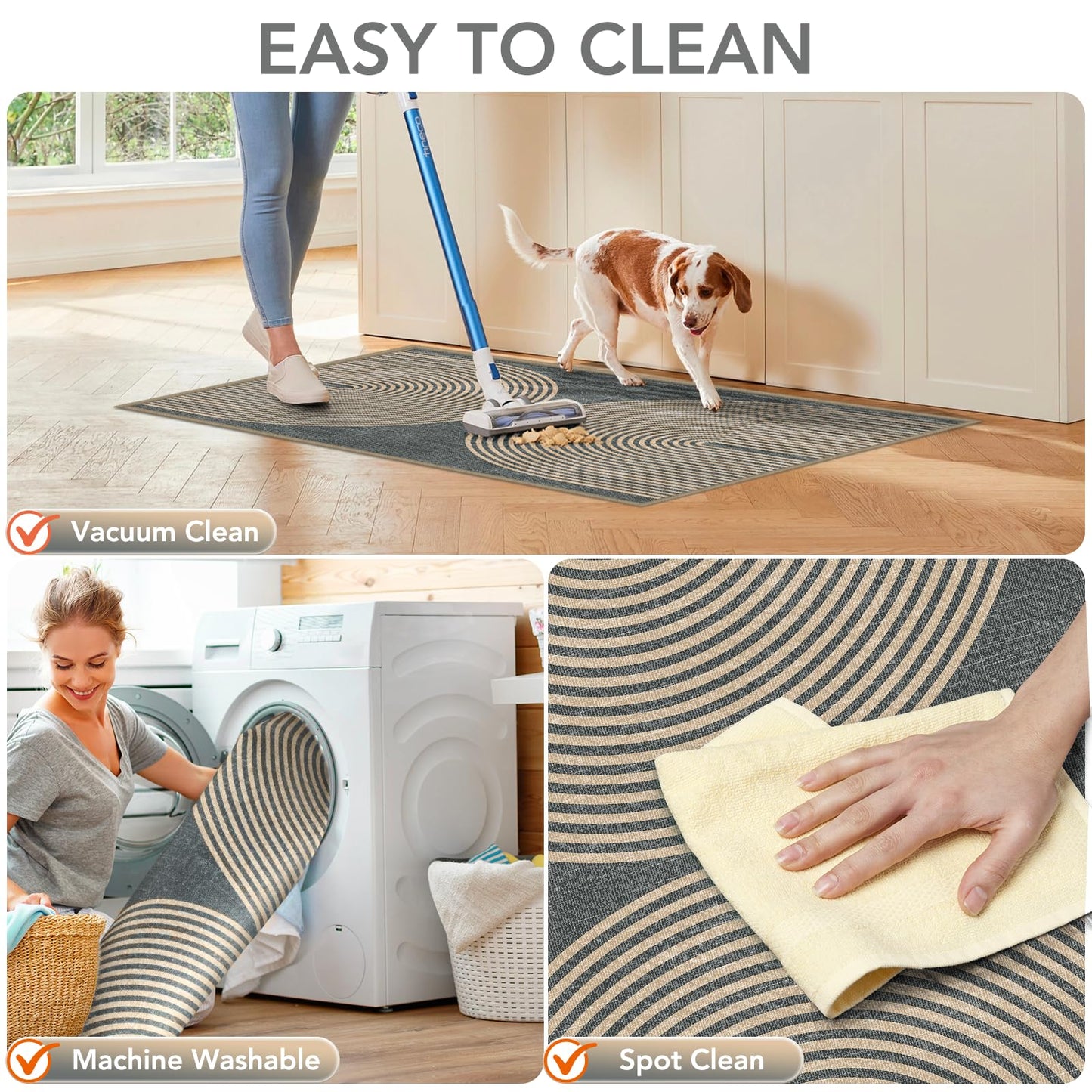 Office Chair Mat for Hardwood Floor & Tile Floor, 36"X 48" Heavy Duty Desk Chair Mat for Hard Floors, Under Desk Rug for Rolling Computer Chair,Anti Slip,Low Pile Carpet Protector-Geo Grey