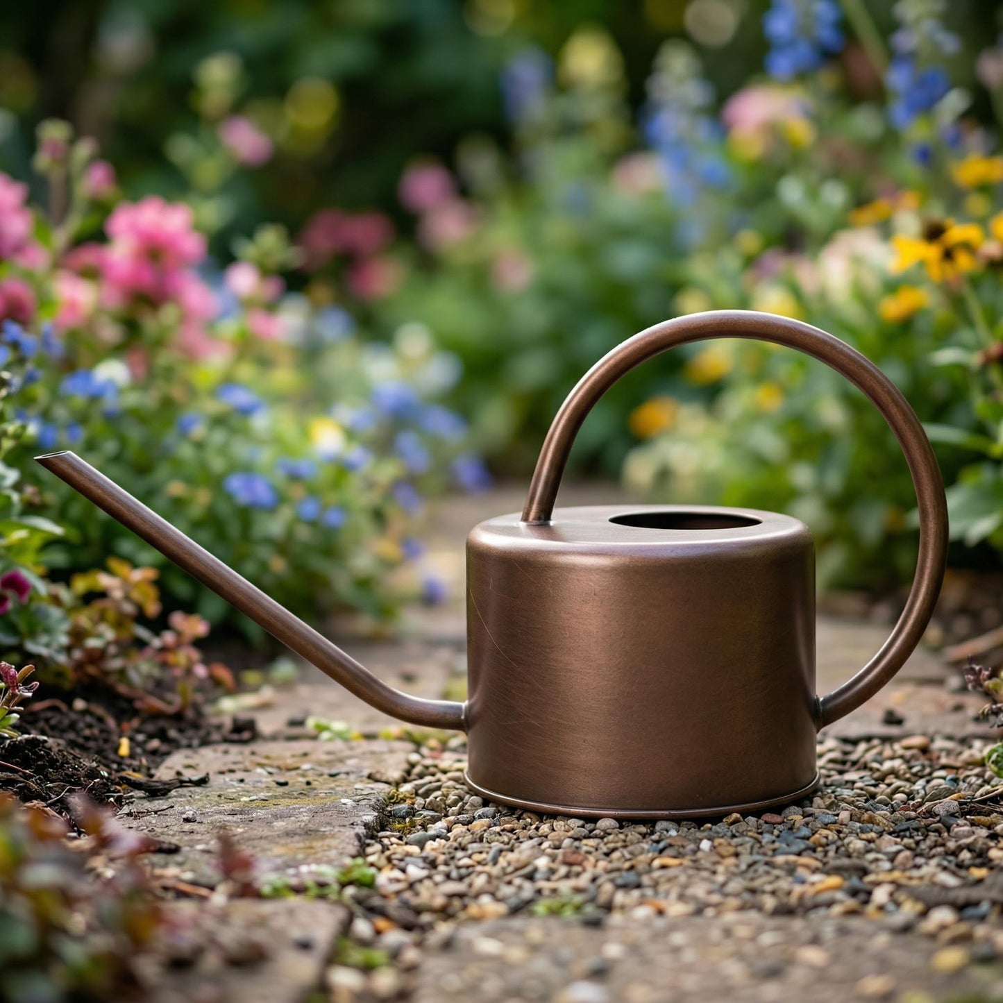 DUAVALLY Metal Long Spout Watering Can 32oz. Modern Style Watering Pot with Handle and Long Spout,Retro Watering Pot for Outdoor and Indoor House Plants,Gold