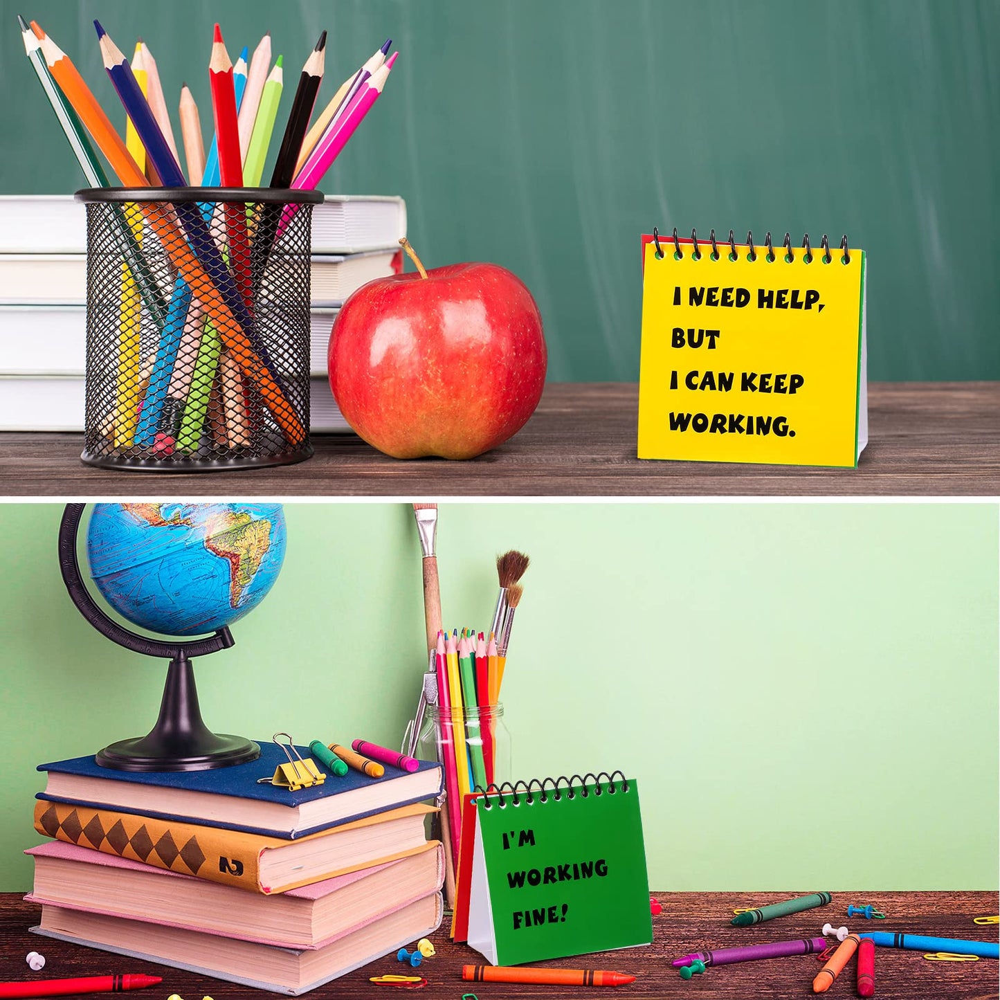 Jutom 48 Pcs Classroom Management Tools for Teacher, I Need Help Mini Flip Chart, Classroom Behavior Must Haves for Teacher, Incentives Kids Self Assessment Cards for Educational Learning Supplies