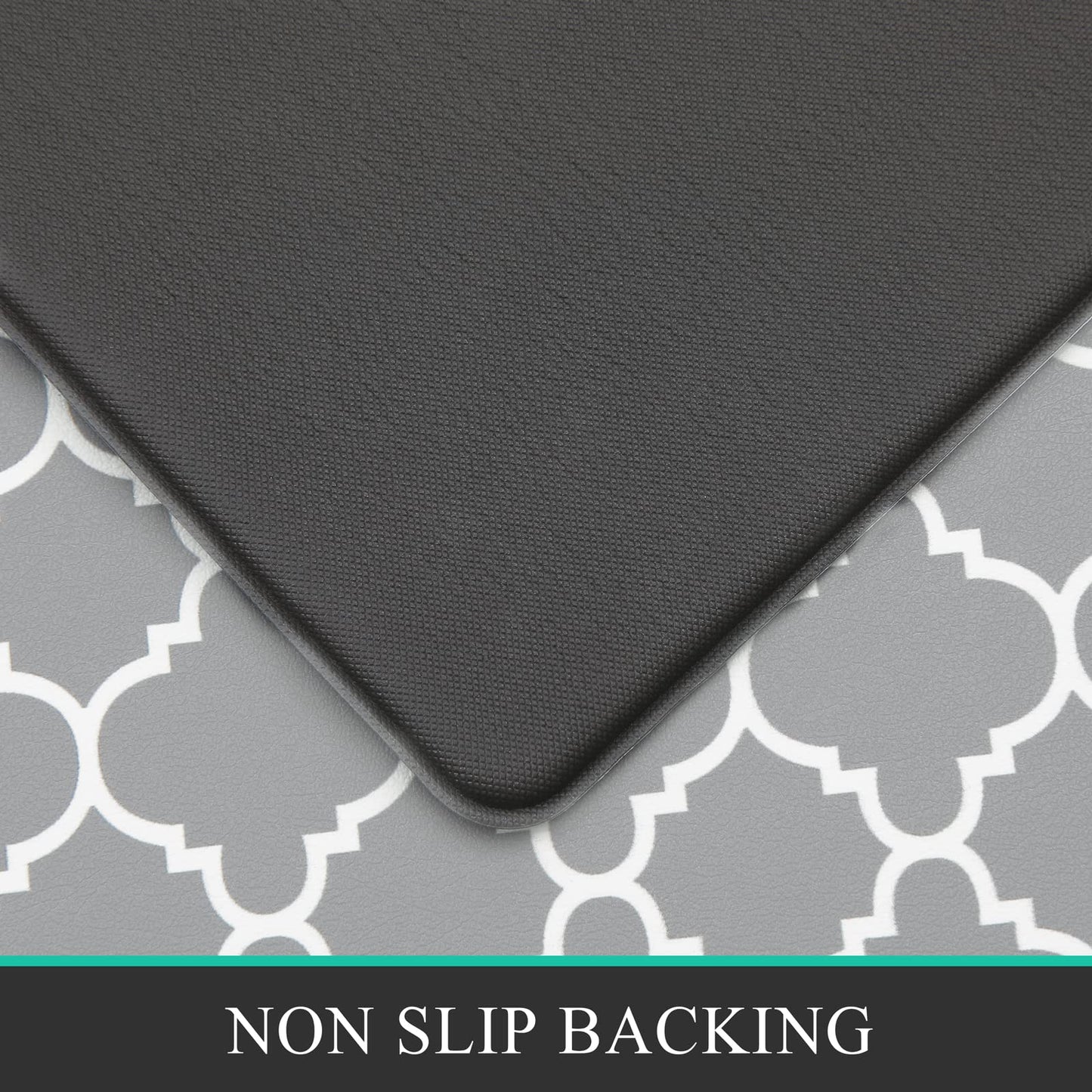 Pauwer Anti Fatigue Kitchen Rug Sets 2 Piece Non Slip Kitchen Floor Mats Waterproof Kitchen Runner Rug Gray Farmhouse Kitchen Rugs and Mats Cushioned Comfort Standing Mat PVC Foam Kitchen Mats