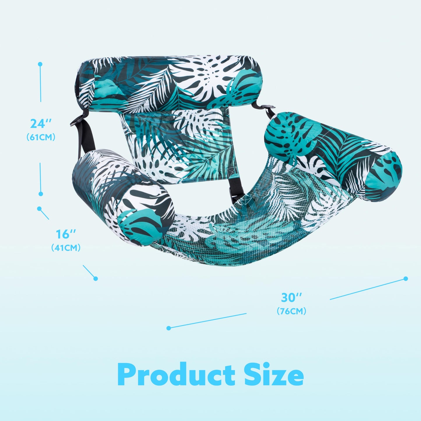 SLOOSH Inflatable Pool Floats Adult,2 Packs Floating Lounge Chairs,Blow up Pool Noodles for Adult Heavy Duty,Floating Chair for Party Summer Water Beach Lake Fun,Tropical Leaves-Green,Blue