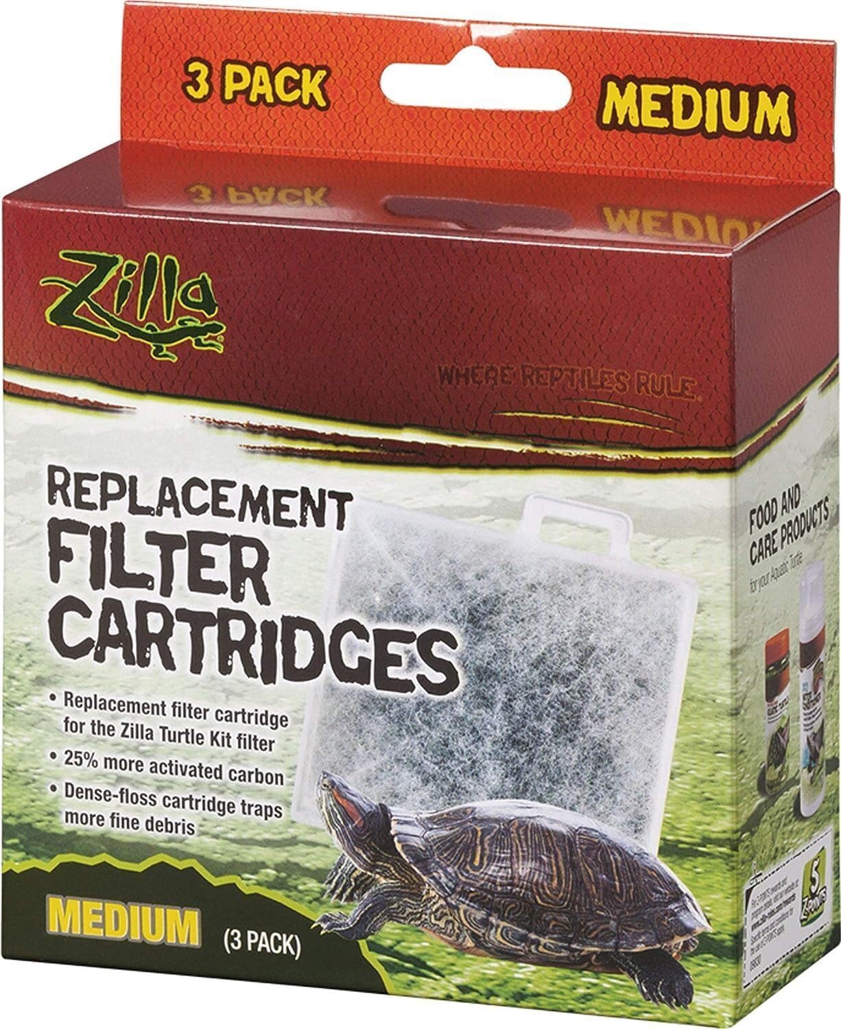 (4 Pack) Zilla Basking Platform Replacement Filter Cartridges for Aquarium (3 Filters Per Pack)