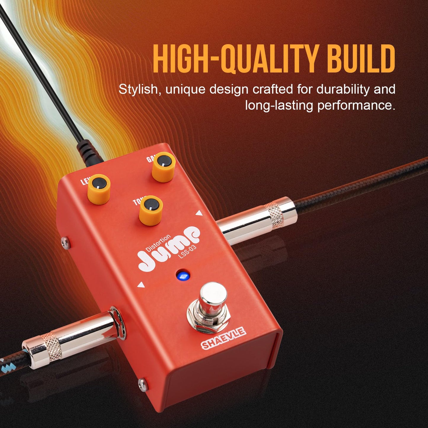 SHAEVLE Distortion Guitar Pedal Crunch-Style– All-Analog Circuit, True Bypass, Compact Design for Classic Amp-Like Drive (Crunch Distortion)