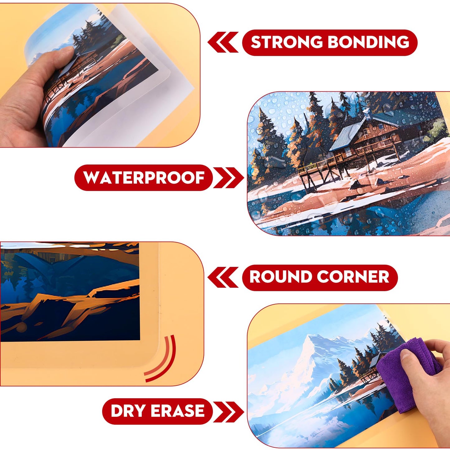 CAREGY 500 Pack Laminating Sheets,Holds 8.5 x 11 Inch Sheets,Thermal Laminating Pouches, 3 Mil, 9 x 11.5 Inches Lamination Sheet Paper for Laminator, Round Corner Letter Size