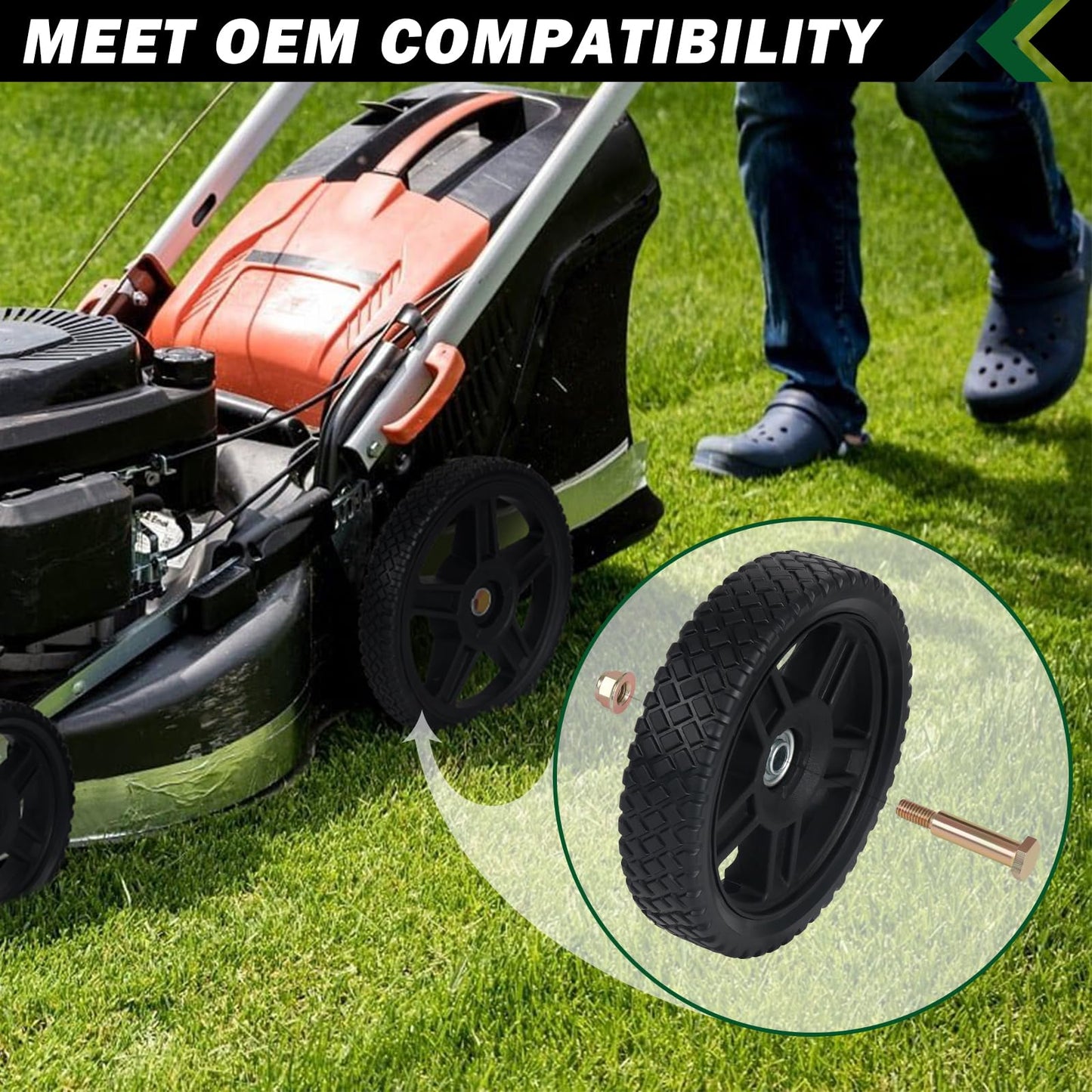 CheeMuii 12 Inch Lawn Mower Wheels 2 Pack 12" Push Lawn Mower Wheels with Bolts and Lock Nuts Kit Fit for Most Standard push Lawn Mowers/Generator/Garden Tiller/Handtruck